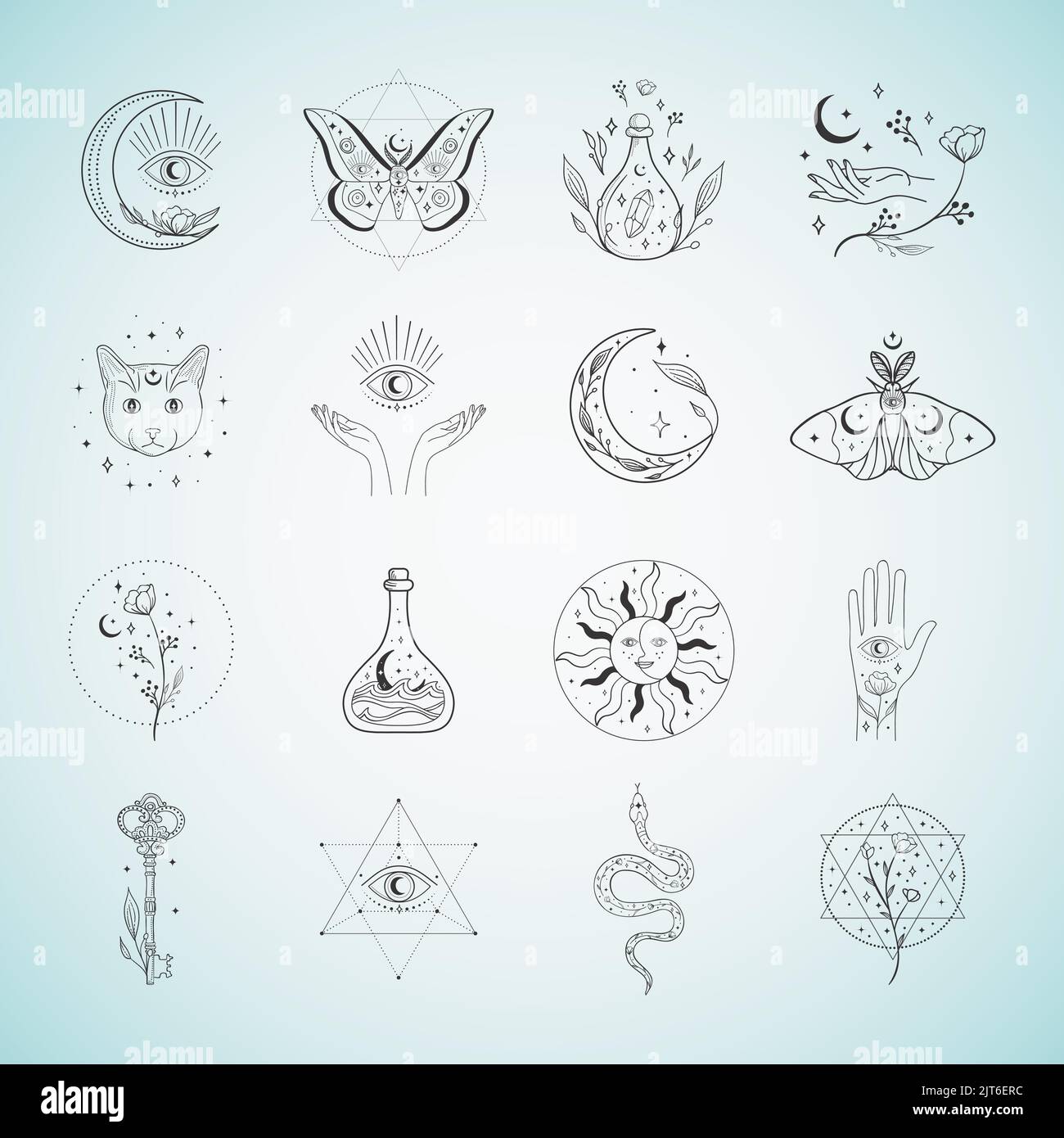 illustrazioni vettoriali degli elementi del logo degli occhi Illustrazione Vettoriale