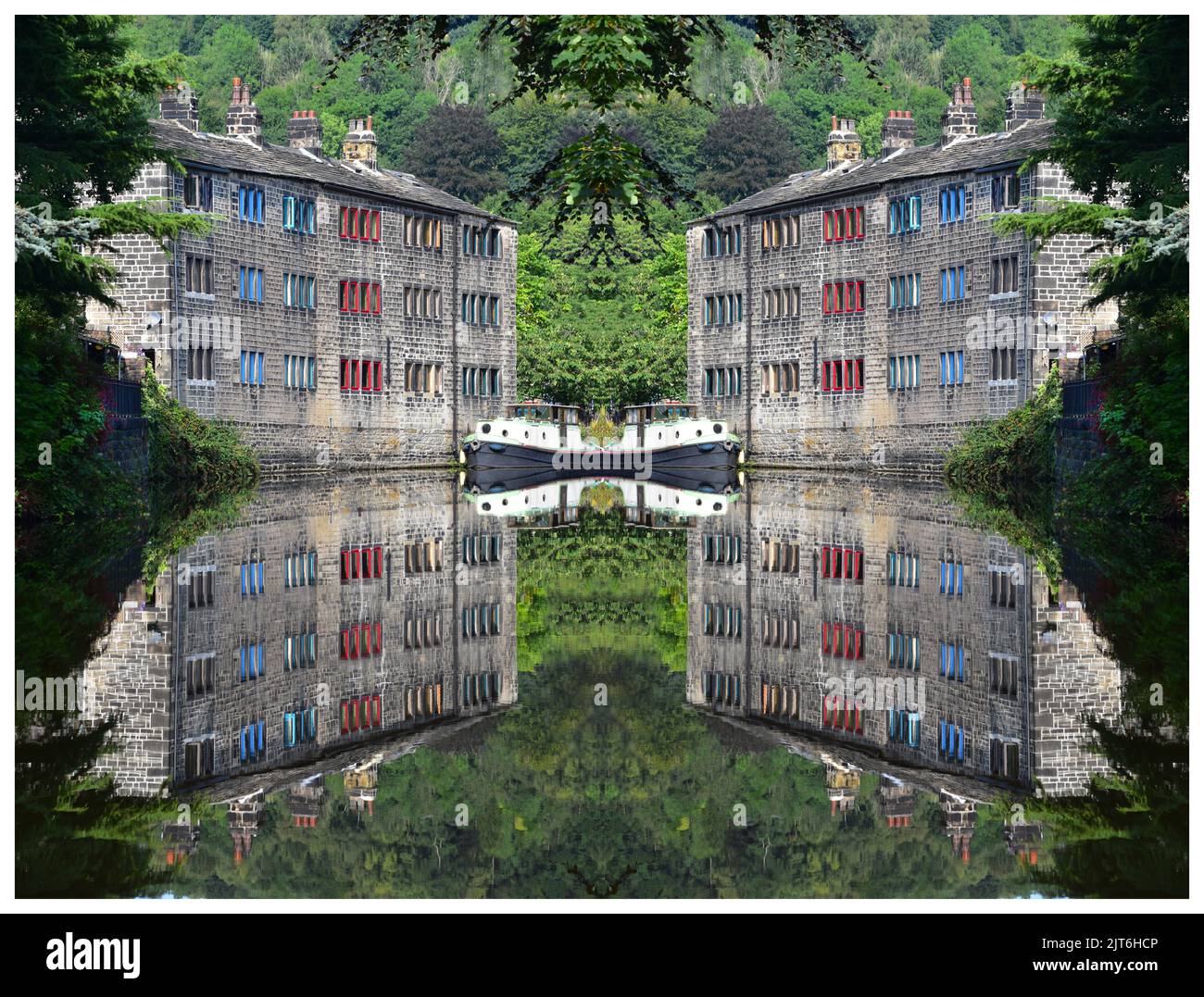 Symmetry, Rochdale Canal, Hebden Bridge, West Yorkshire Foto Stock