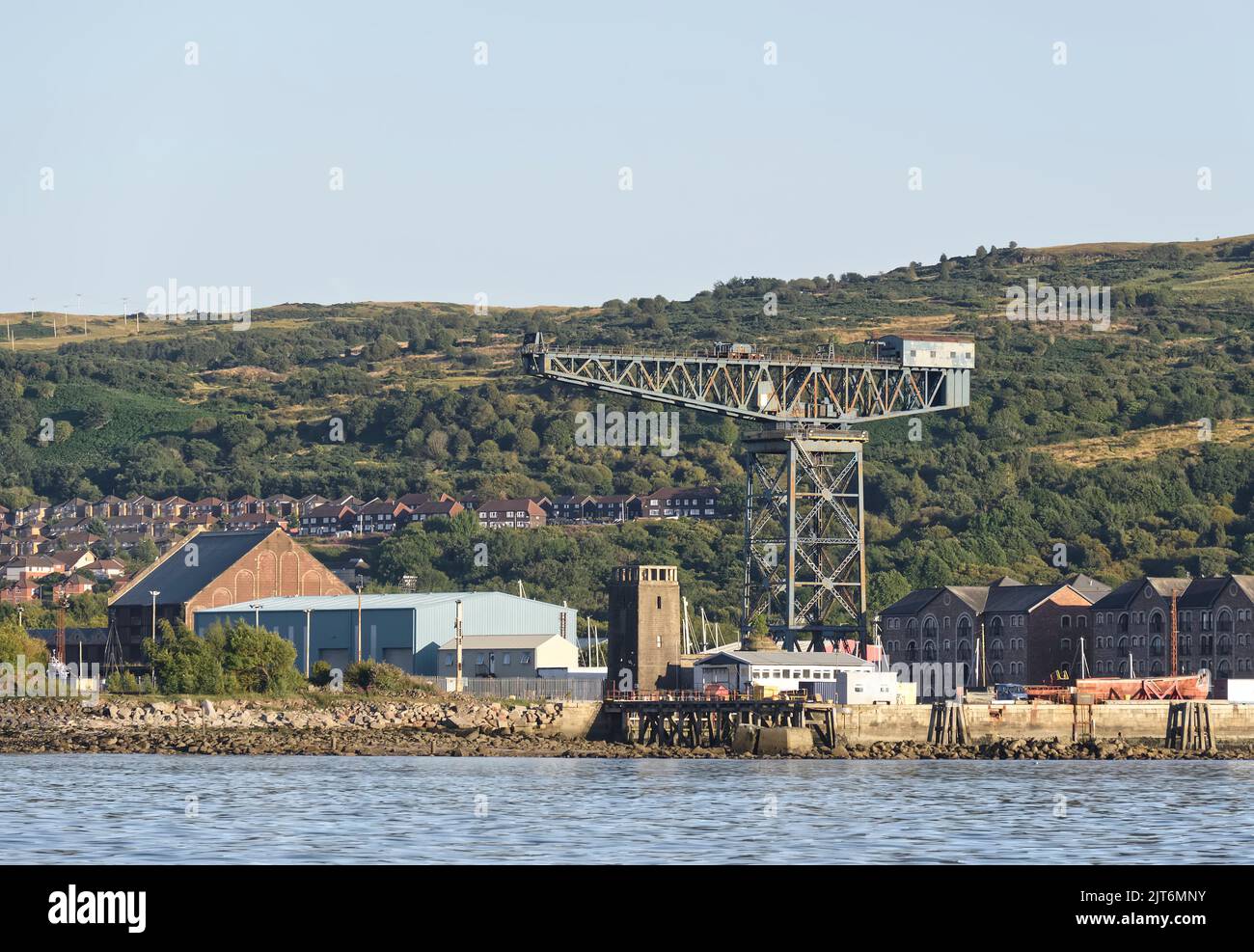 Gru a Port Glasgow al James Watt Dock Foto Stock