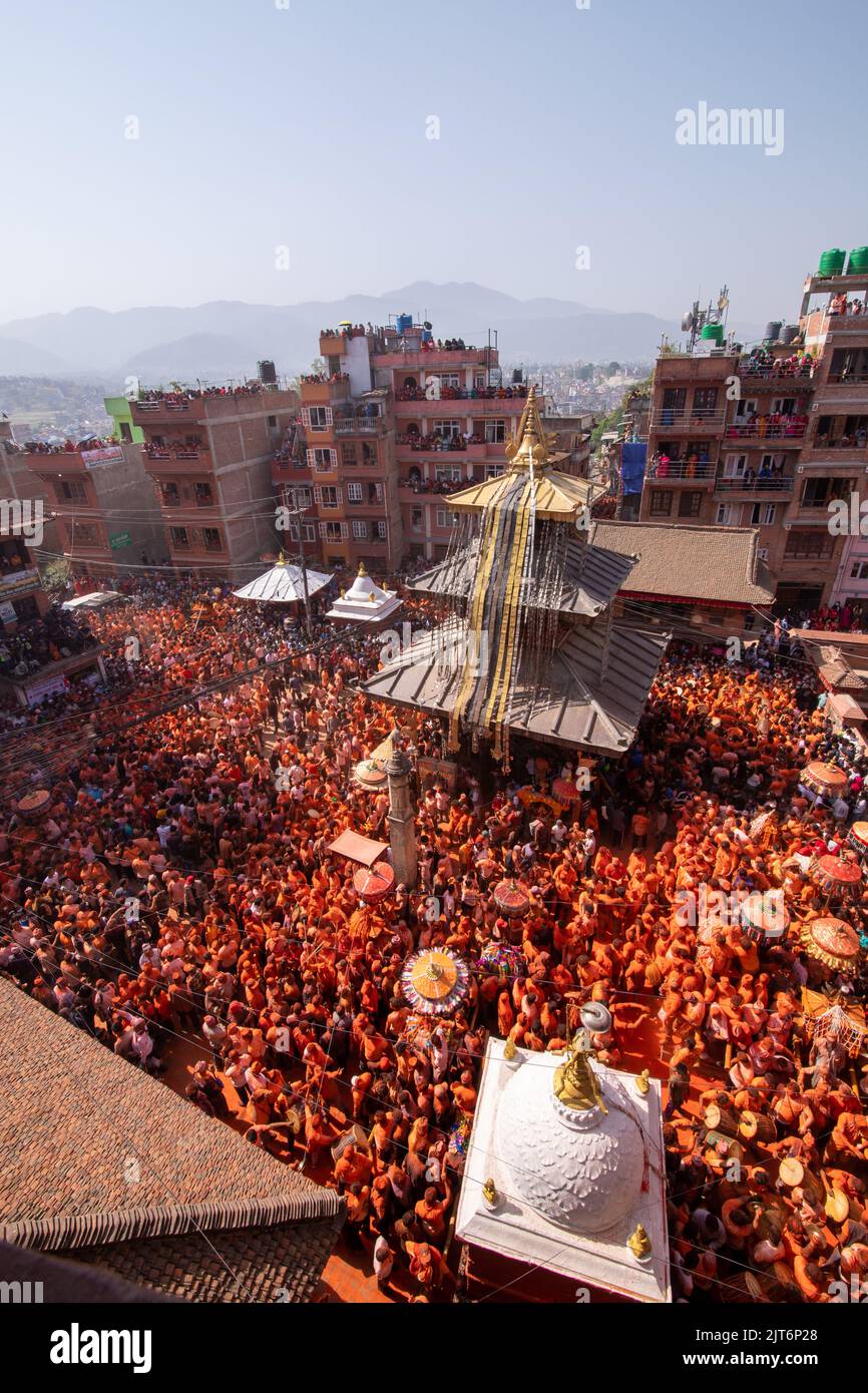 Bisket Jatra Bhaktapur Foto Stock