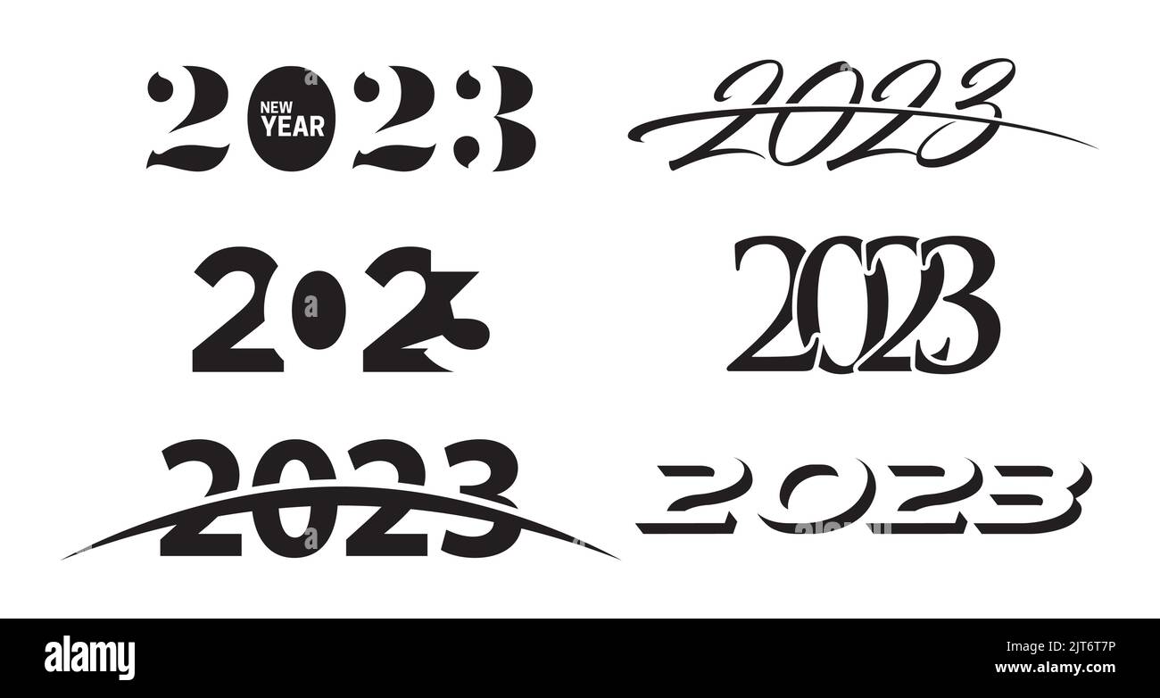 logo set 2023 design vettoriale isolato su sfondo bianco. Illustrazione Vettoriale