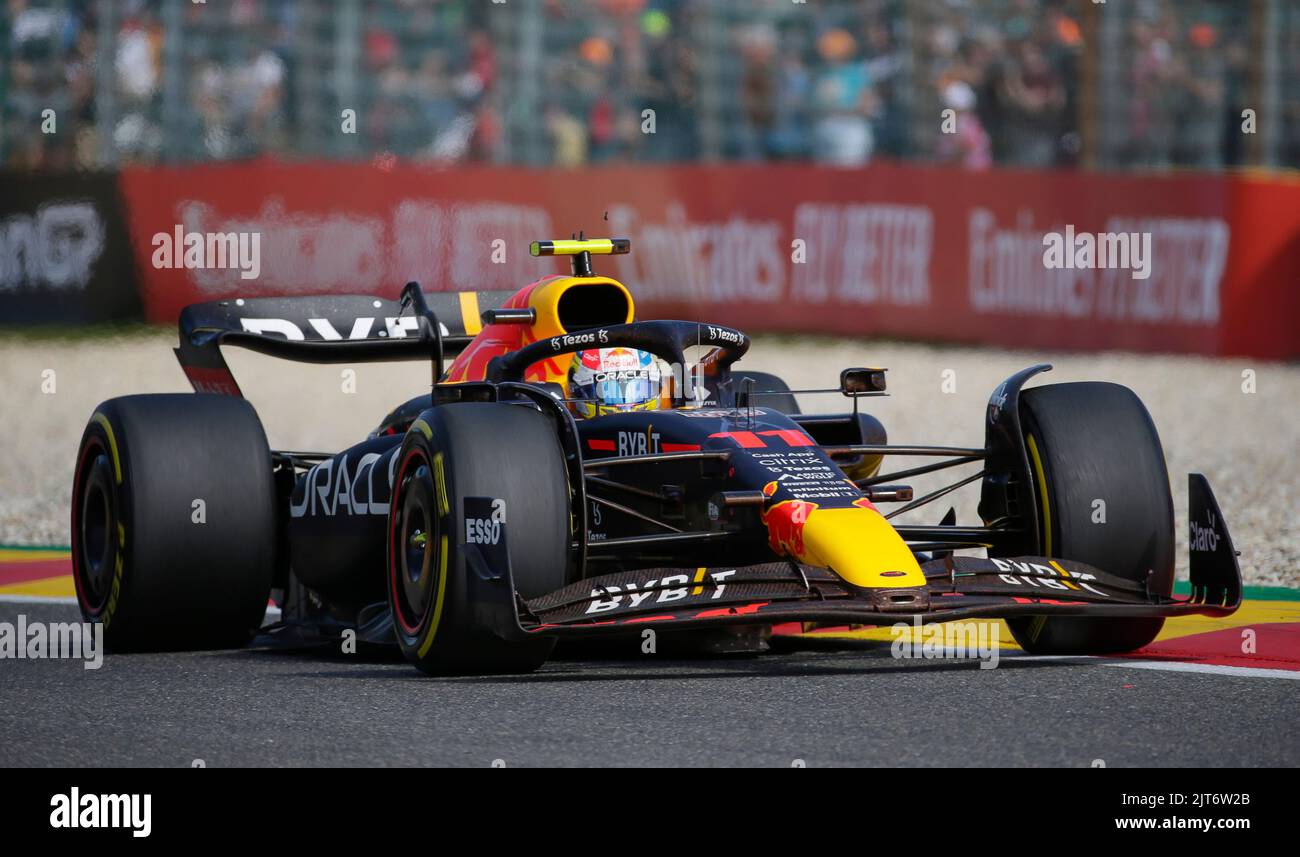 Spa, Belgio. 28th ago, 2022. 28 agosto 2022: Red Bull #11 Sergio Perez, proveniente dal Messico, si disputerà durante il Gran Premio del Belgio Rolex F1 al circuito di Spa-Francorchamps in Francorchamps, Belgio. Justin Cooper/CSM Credit: CAL Sport Media/Alamy Live News Foto Stock