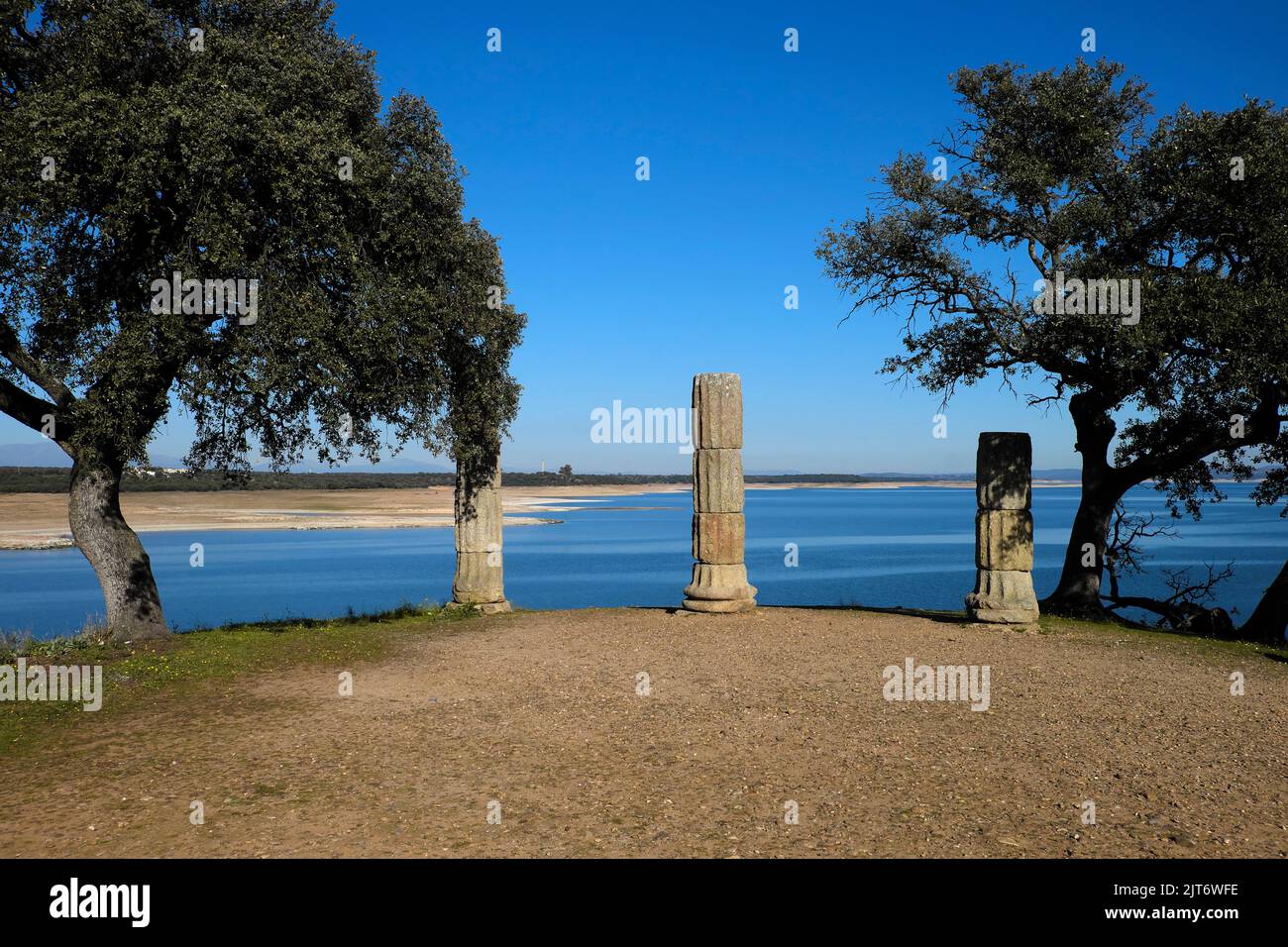 I resti del tempio di Cilla a Bohonal de Ibor, provincia di Cáceres. Foto Stock