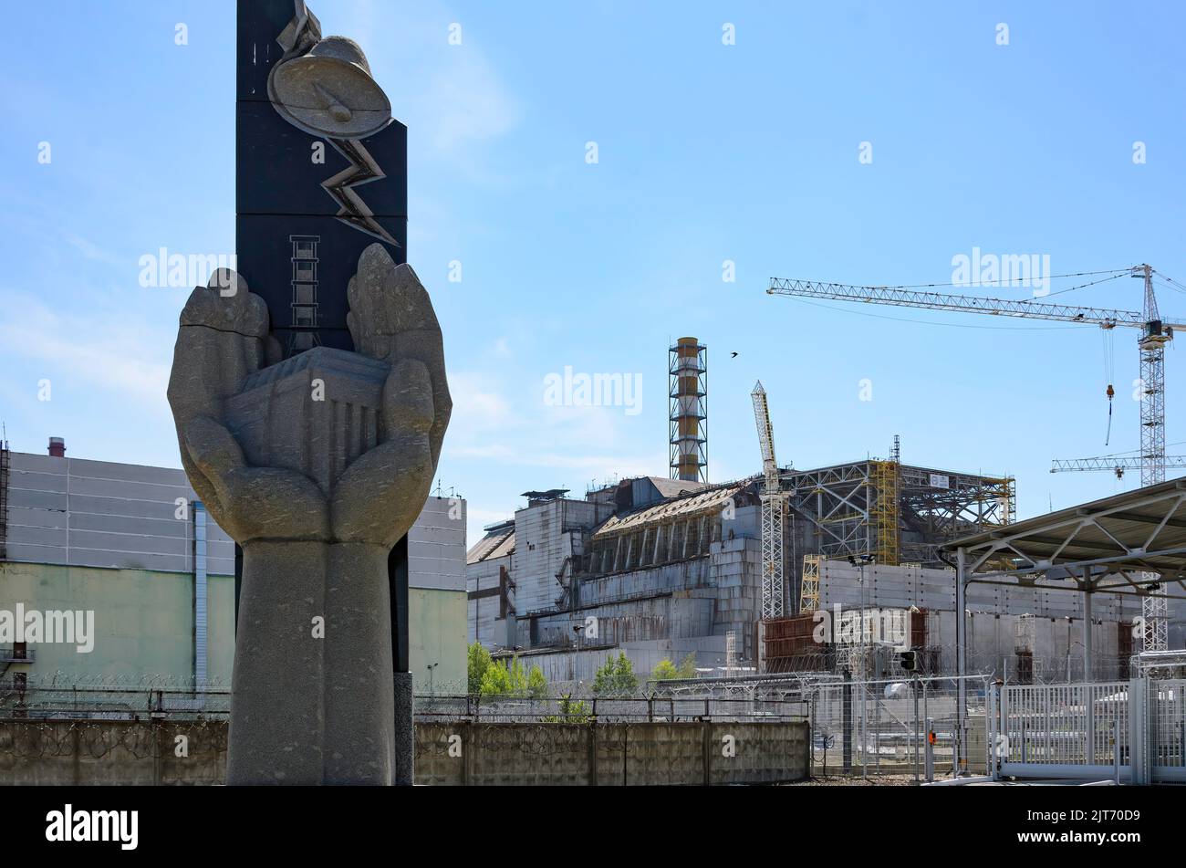 Centrale nucleare di Prypiat / centrale nucleare di Cernobyl - reattore 4 esploso il 26th aprile 1986 Foto Stock