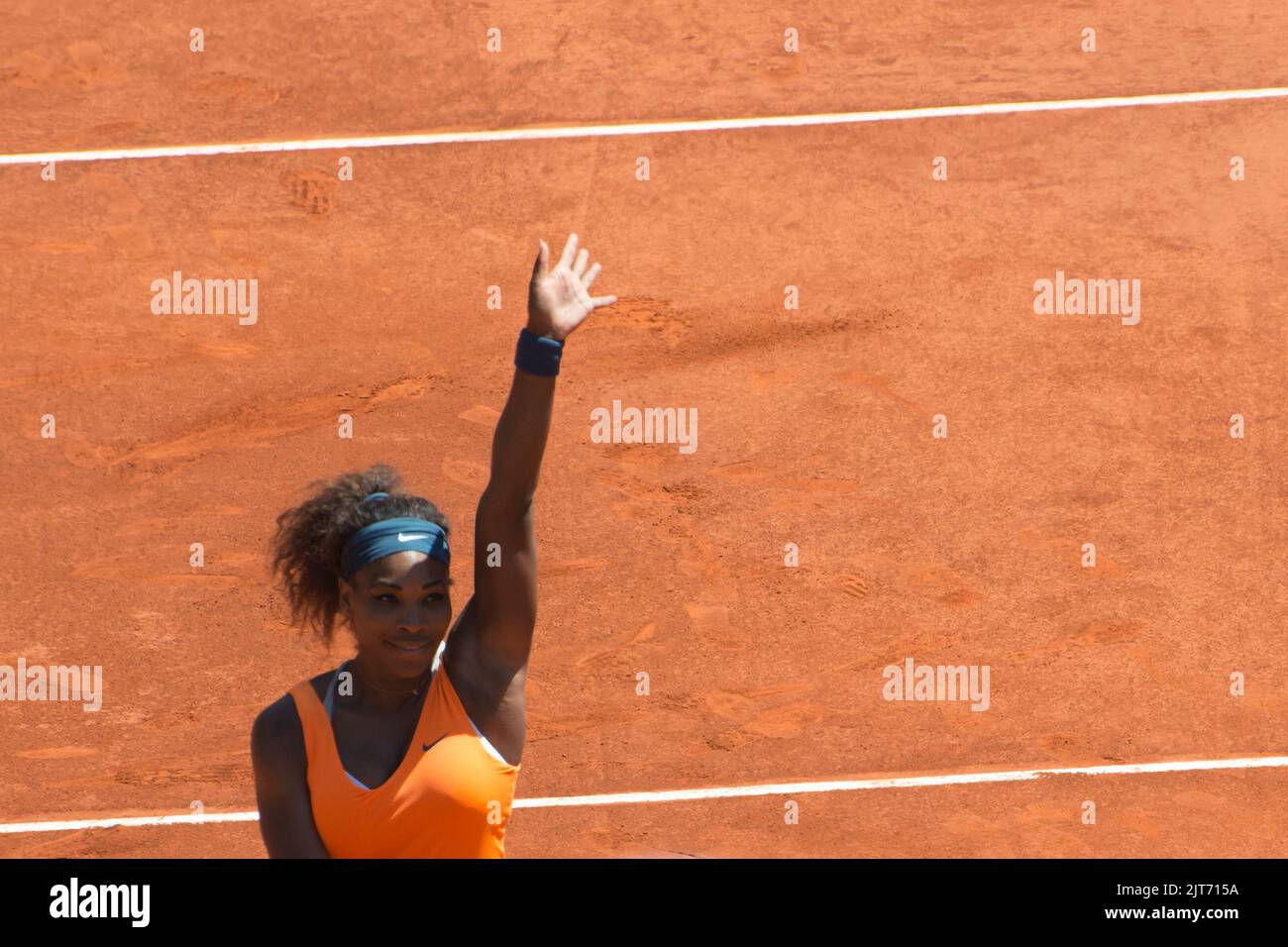 Serena Williams gioca a tennis al Mutua Madrid Open Foto Stock