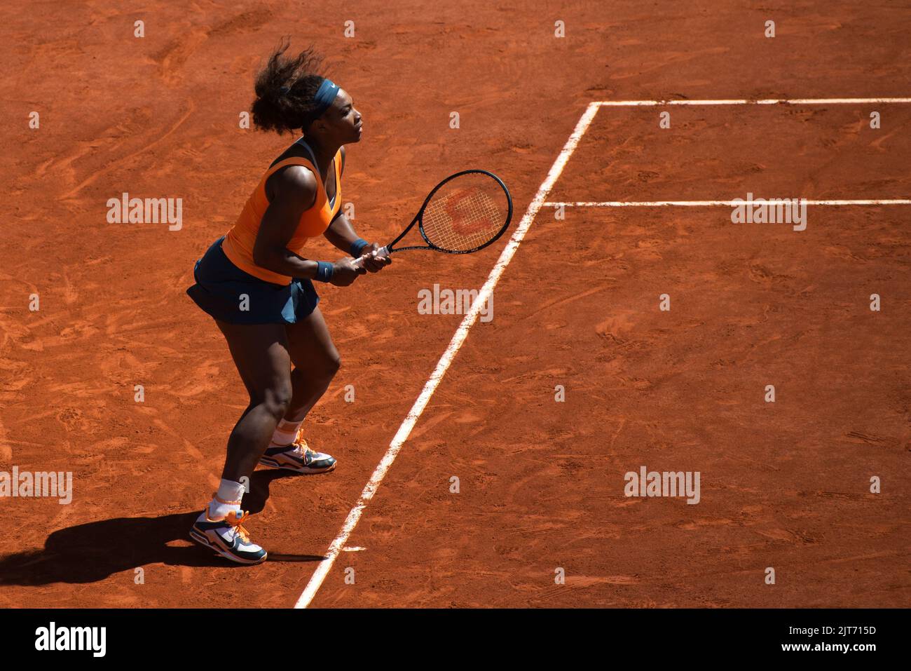 Serena Williams gioca a tennis al Mutua Madrid Open Foto Stock