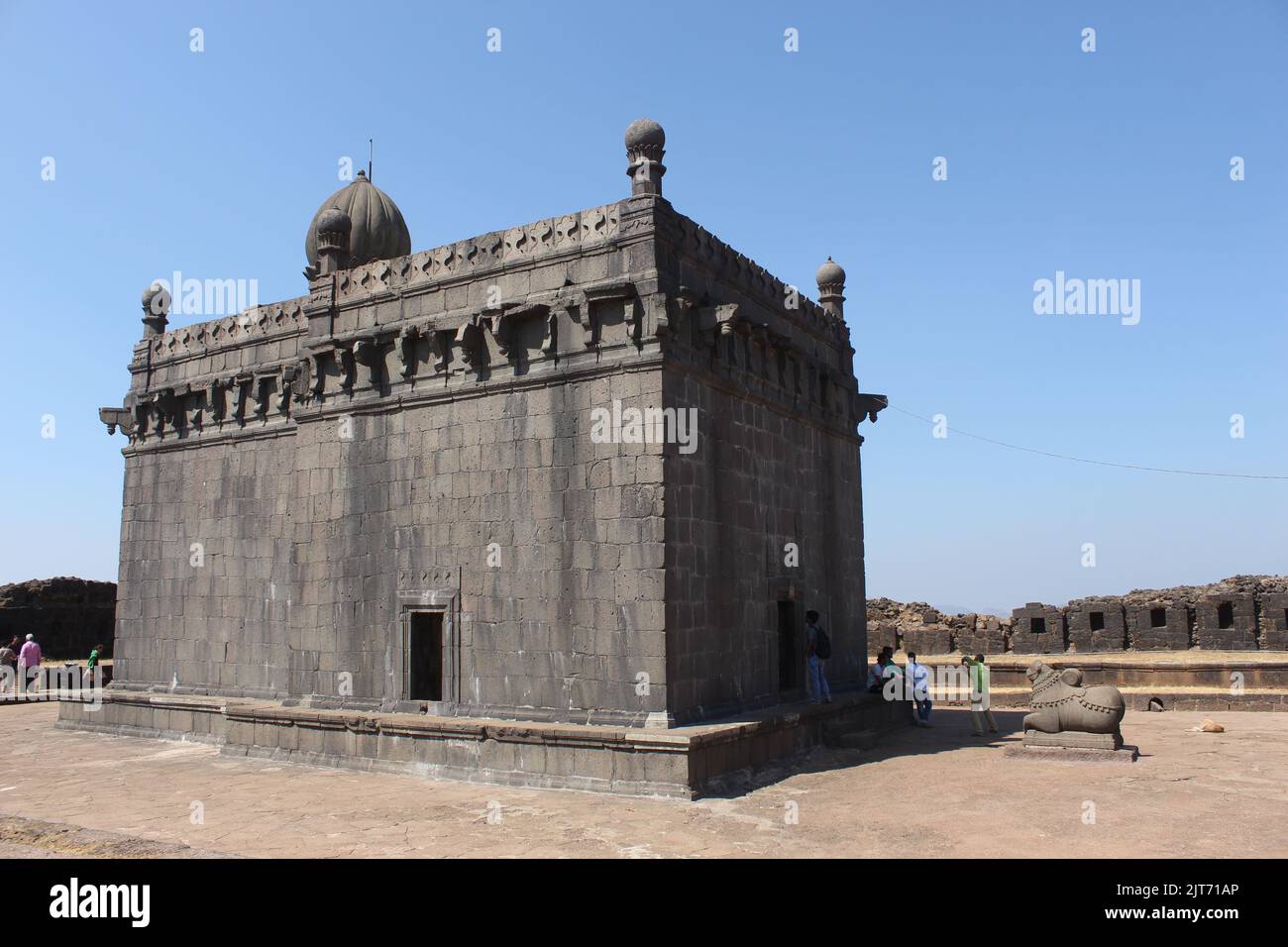 Il tempio di Shree Jagadischwar sulla cima del Forte Raigad, Maharashtra, India Foto Stock