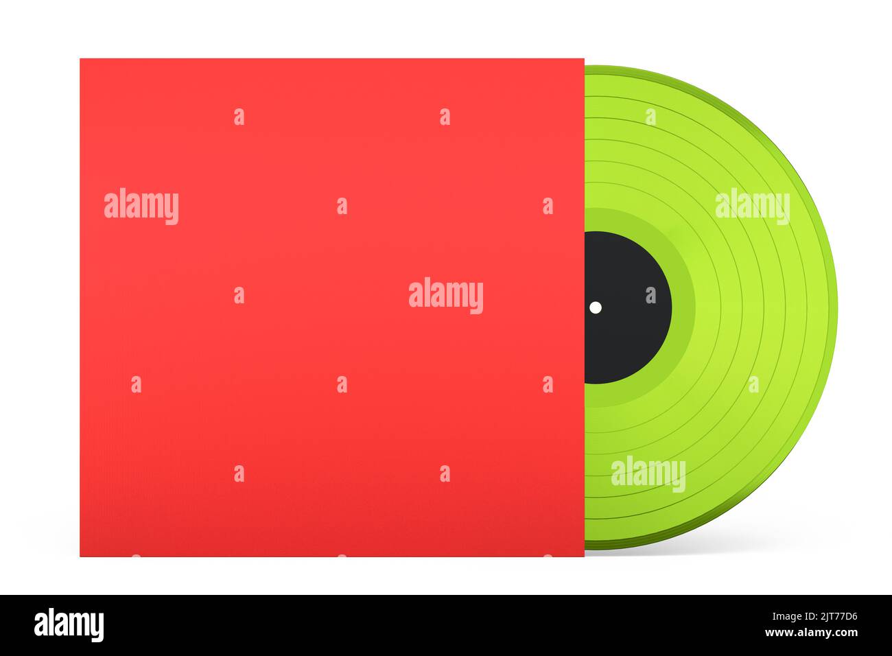 Disco LP in vinile nero con copertina isolata su sfondo bianco. rendering  3d di un disco album musicale di lunga durata a 33 giri/min Foto stock -  Alamy