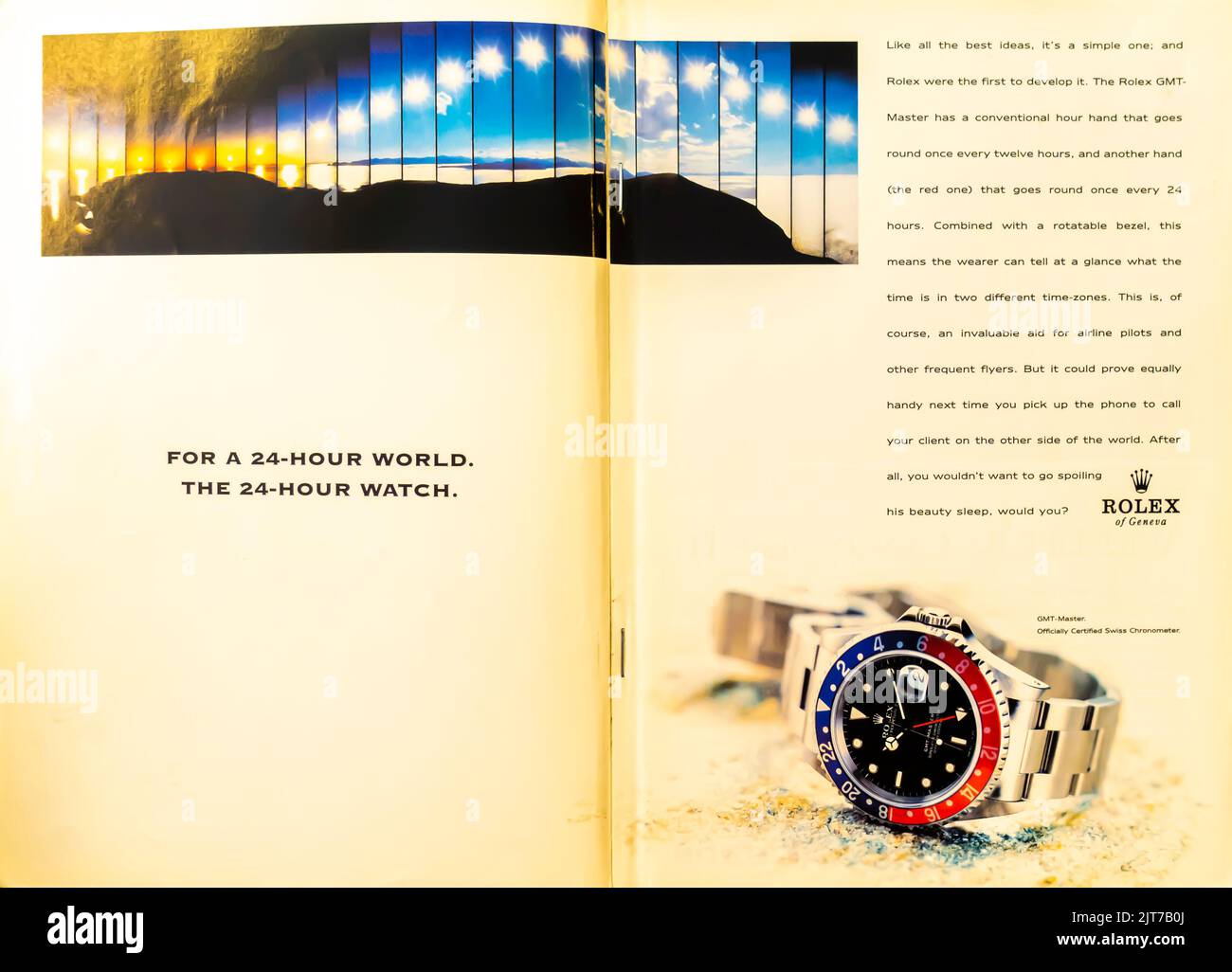 Annuncio a stampa Rolex GMT Master II 1998 Foto Stock