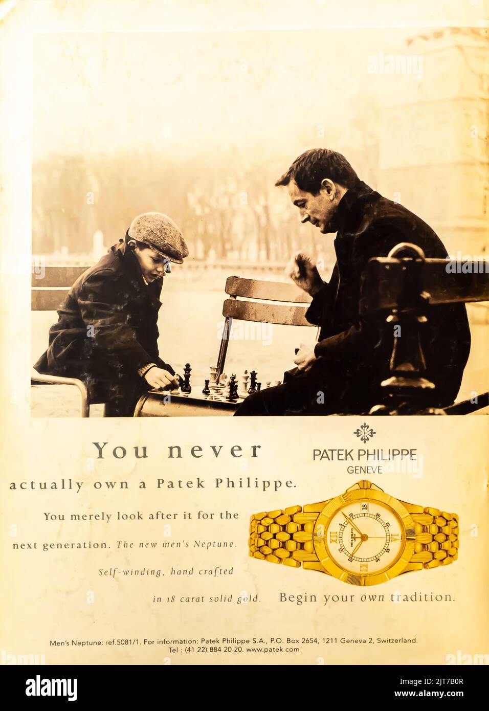 1998 annuncio a stampa Patek Philippe Geneve 18 Karat Solid Gold Watch Foto Stock