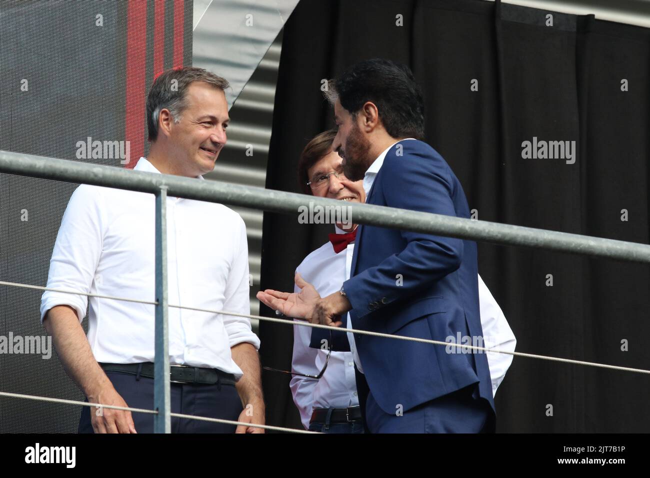 Spa, Belgio. 28th ago, 2022. SPA-FRANCORCHAMPS, Belgio. , . PODIO, Mohammed ben Sulayem, Presidente della FIA, Alexander De Croo, primo Ministro del Belgio, Elio di Rupo, primo Ministro della Regione Vallone, Credit: SPP Sport Press Photo. /Alamy Live News Credit: SPP Sport Press Photo. /Alamy Live News Foto Stock