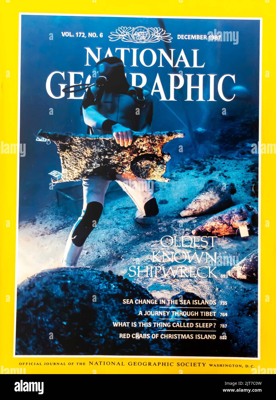 Copertina della rivista National Geographic, dicembre 1987 Foto Stock