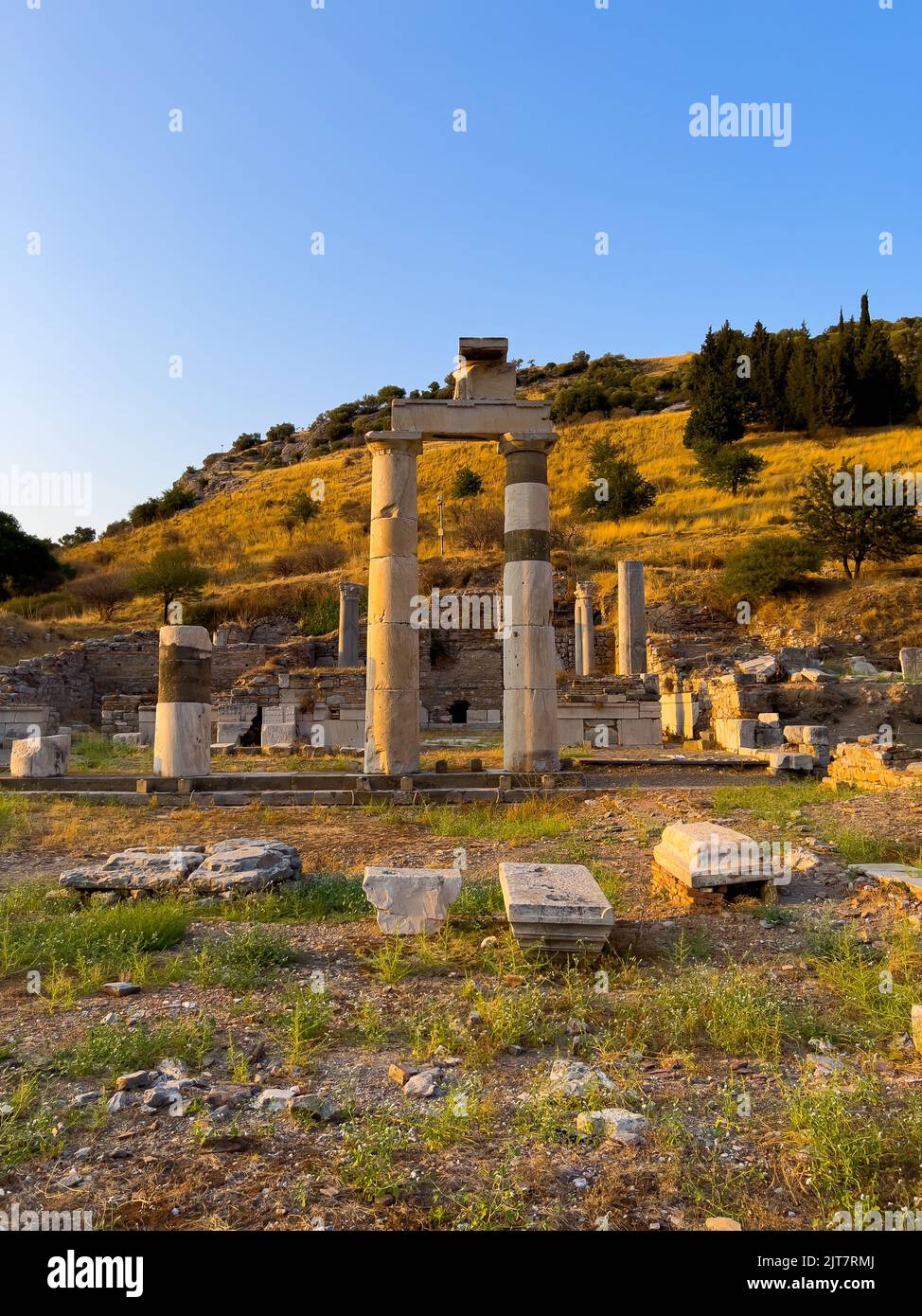 Efeso Città Antica Prytaneion, Vista frontale del municipio nell'antica città di Efeso Foto Stock