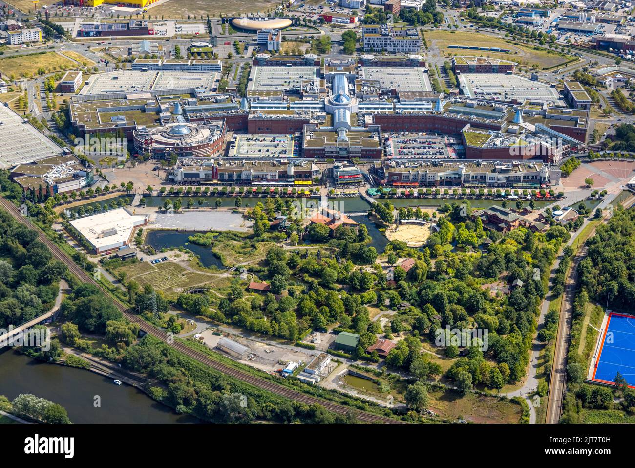 Vista aerea, Westfield Centro Oberhausen, centro commerciale Neue Mitte, Borbeck, Oberhausen, zona Ruhr, Renania settentrionale-Vestfalia, Germania, GERMANIA, shopping, s Foto Stock