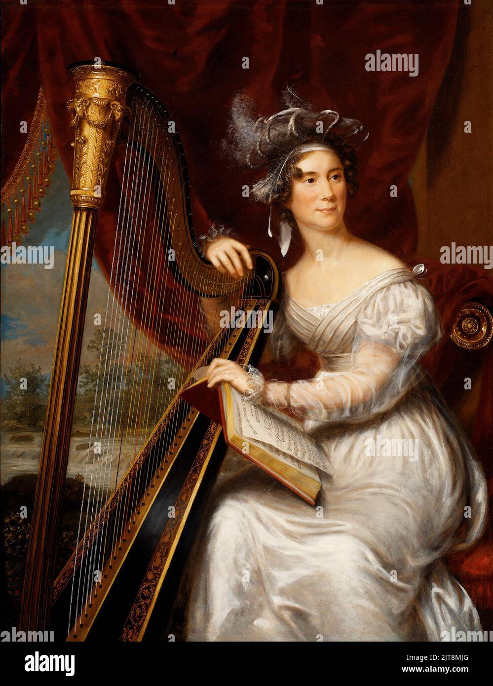 Un ritratto di Louisa Catherine Johnson Adams. Era la moglie e la prima Signora di John Quincy Adams, il 6th presidente degli Stati Uniti. Il dipinto è di Charles Bird King1821-26 Foto Stock