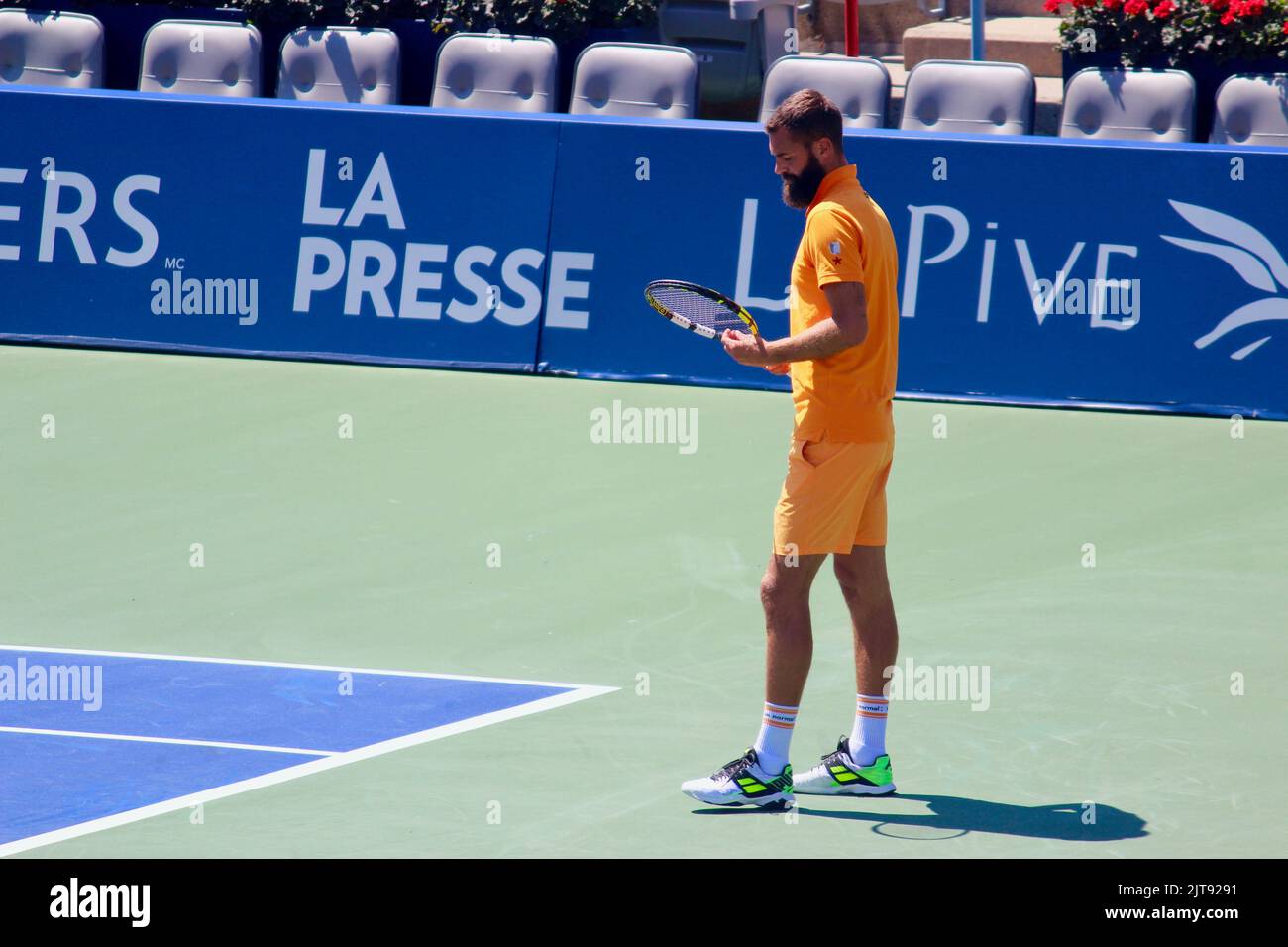 Benoît Paire di Francia gioca contro Denis Kudla degli Stati Uniti nella partita di qualificazione al National Bank Open di Montreal. Agosto 6, 2022. Foto Stock
