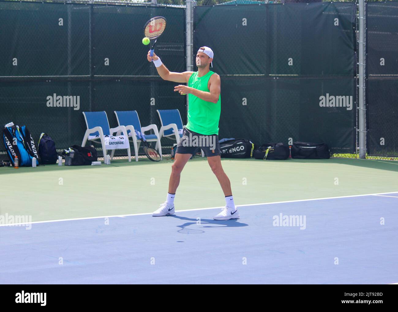 Grigor Dimitrov al National Bank Open di Montreal il 7 agosto 2022. Foto Stock