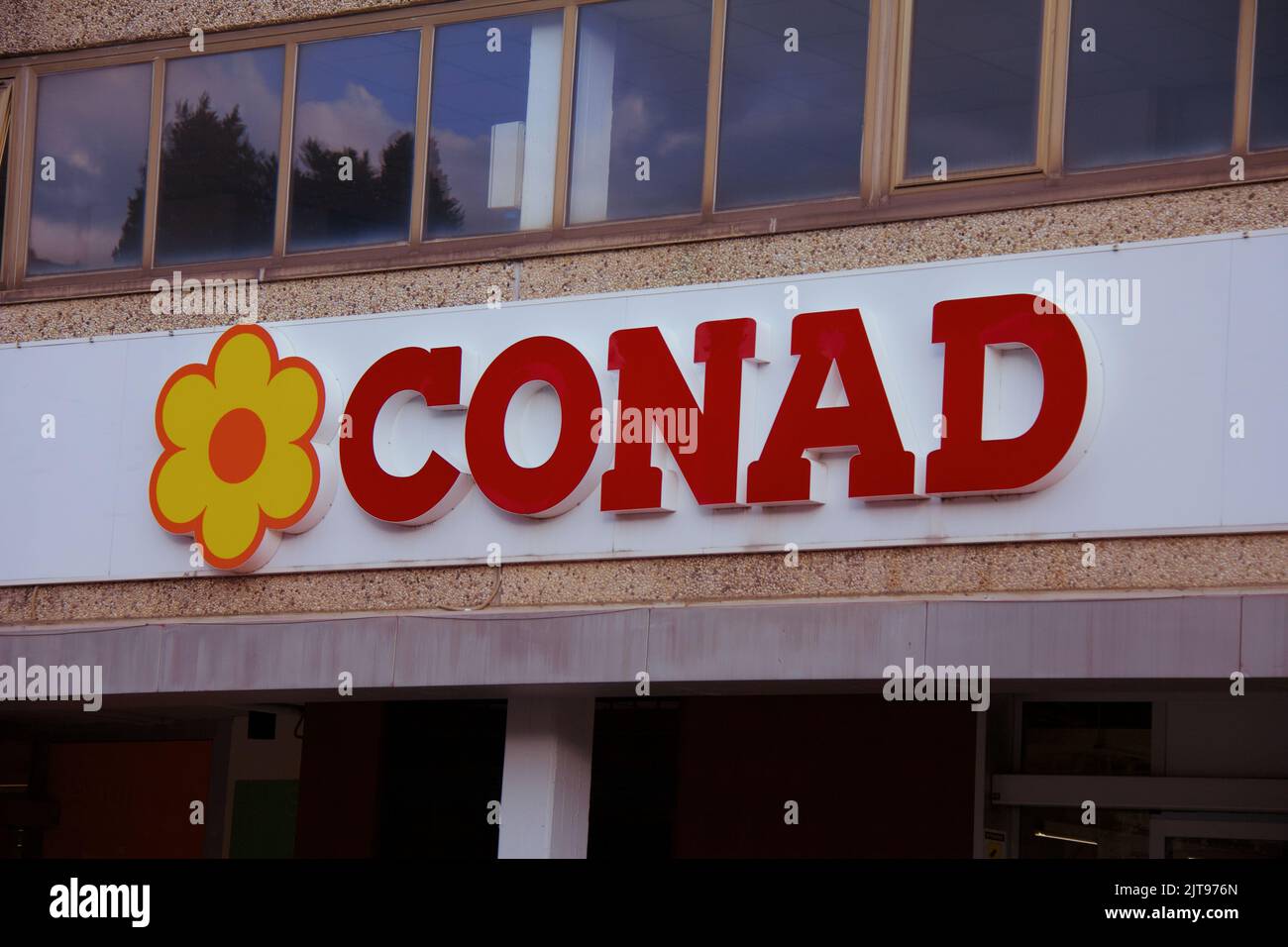 Agosto 23rd 2022, Firenze, Italia. Segno di un famoso marchio di alimentari in Italia, 'Conada' Foto Stock