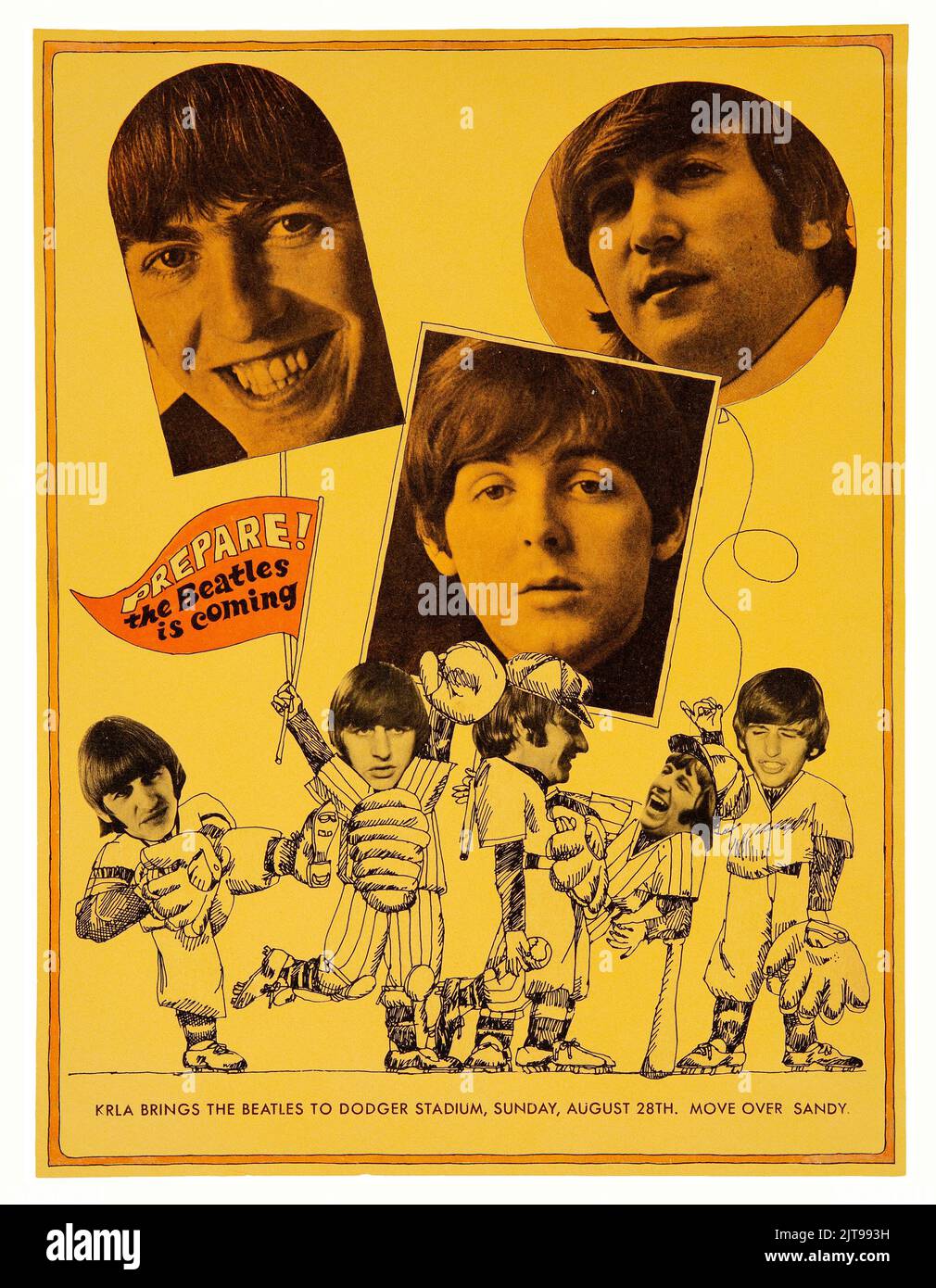 The Beatles 1966 Dodger Stadium secondo all'ultimo poster dei concerti Foto Stock