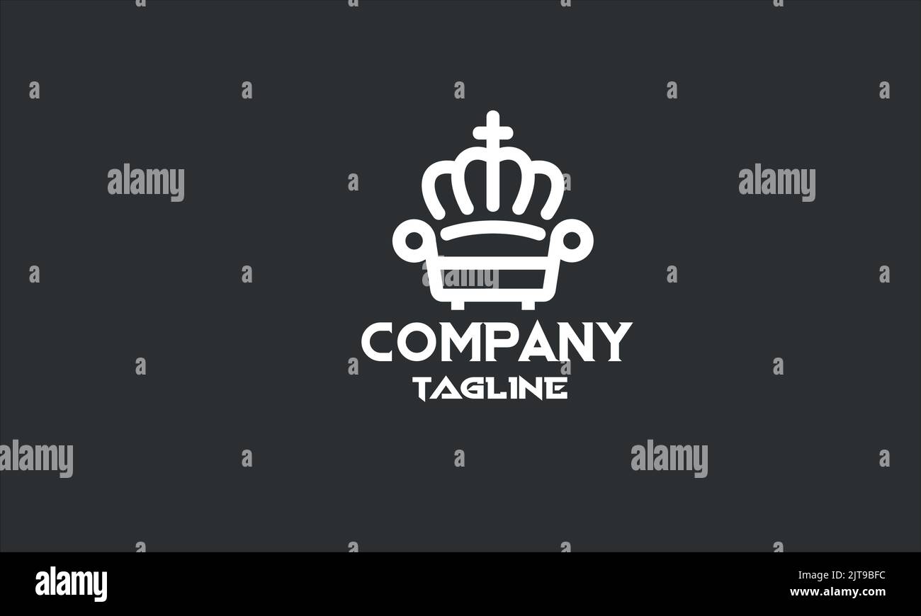 modello con logo minimal per il negozio di mobili Illustrazione Vettoriale