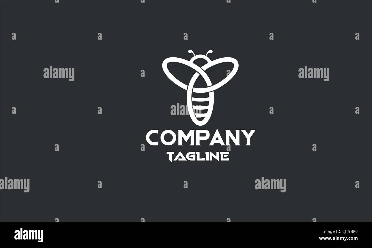 modello con logo d'ape minimal Illustrazione Vettoriale