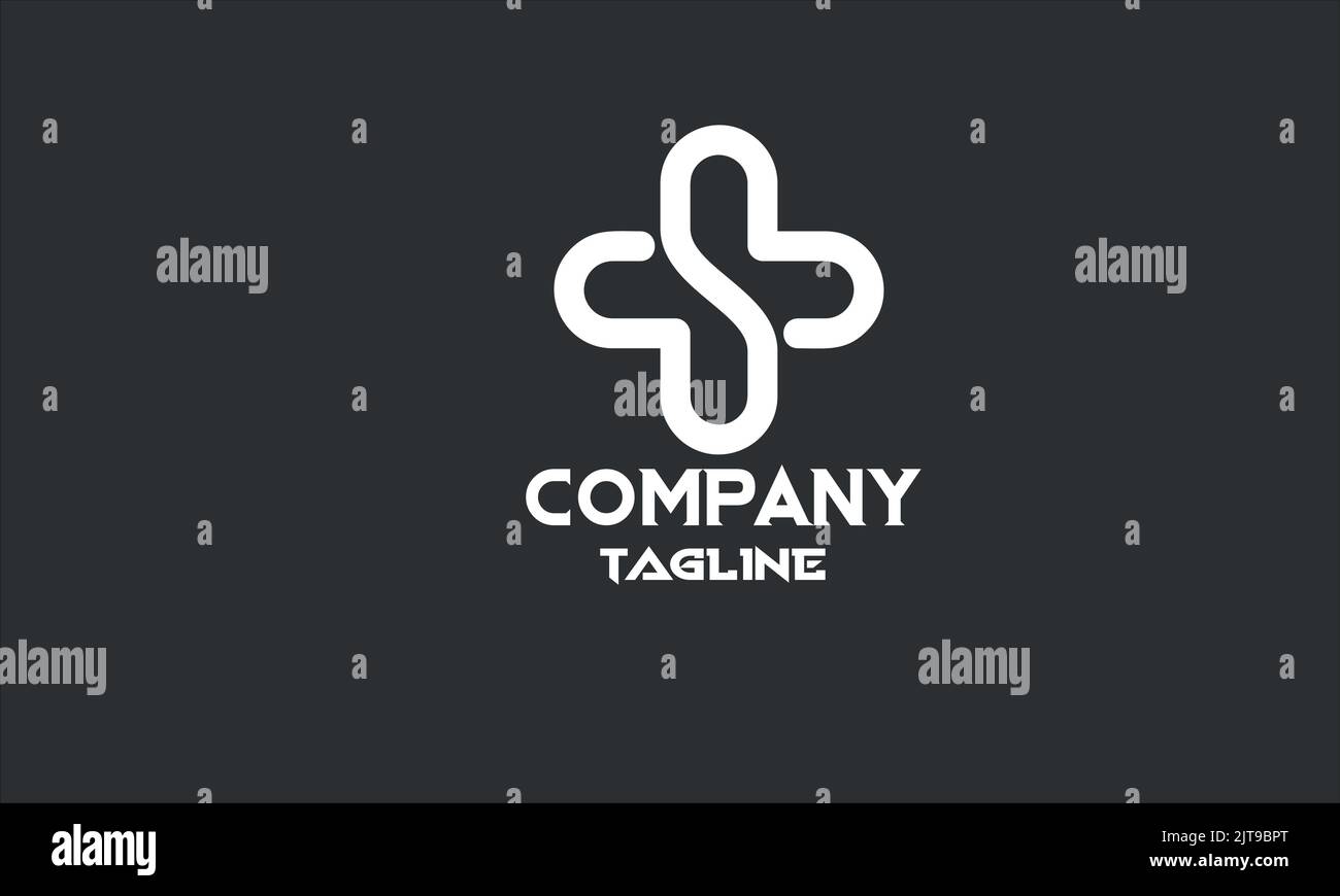 modello minimal hospital plus logo Illustrazione Vettoriale