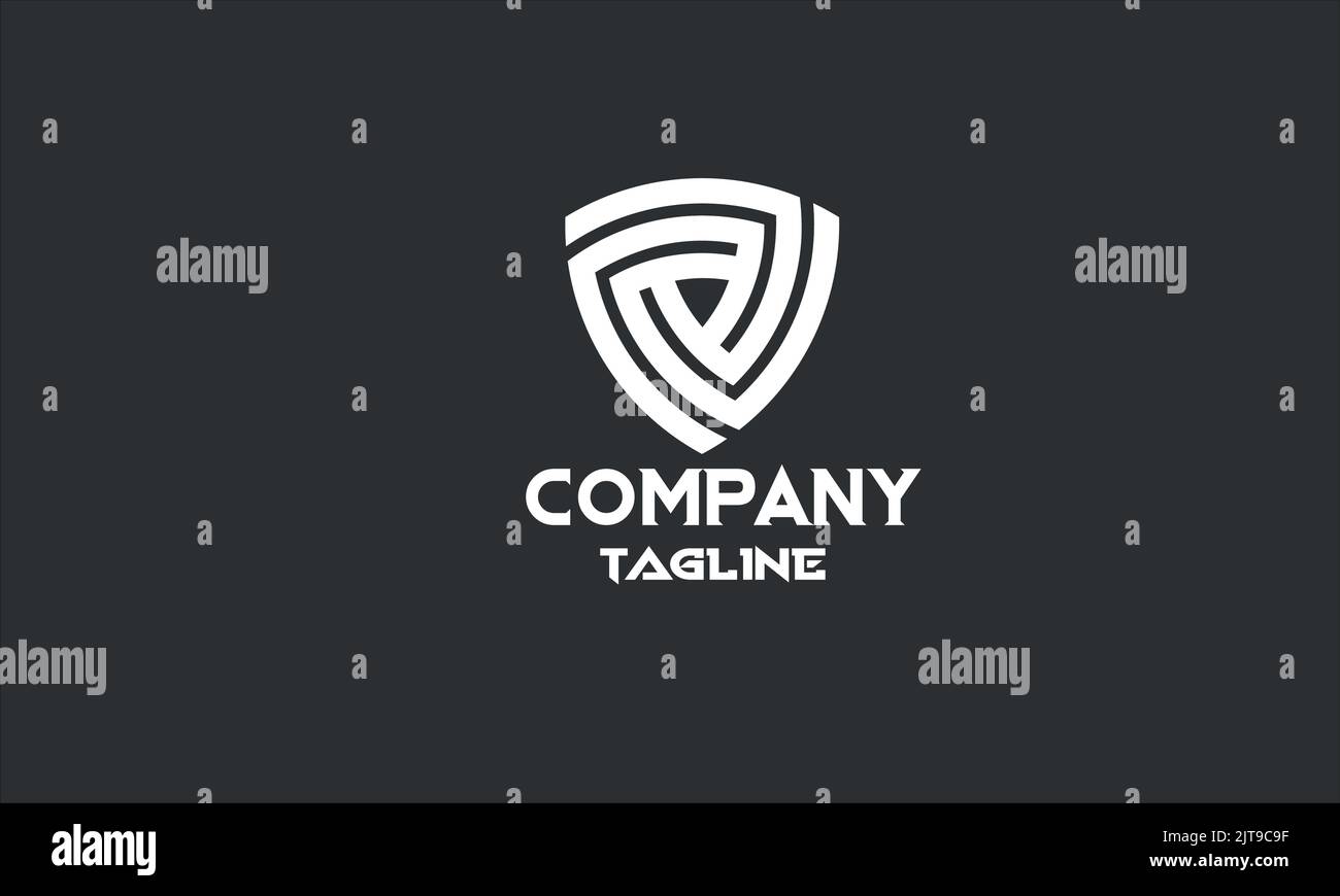 modello con logo scudo minimo Illustrazione Vettoriale