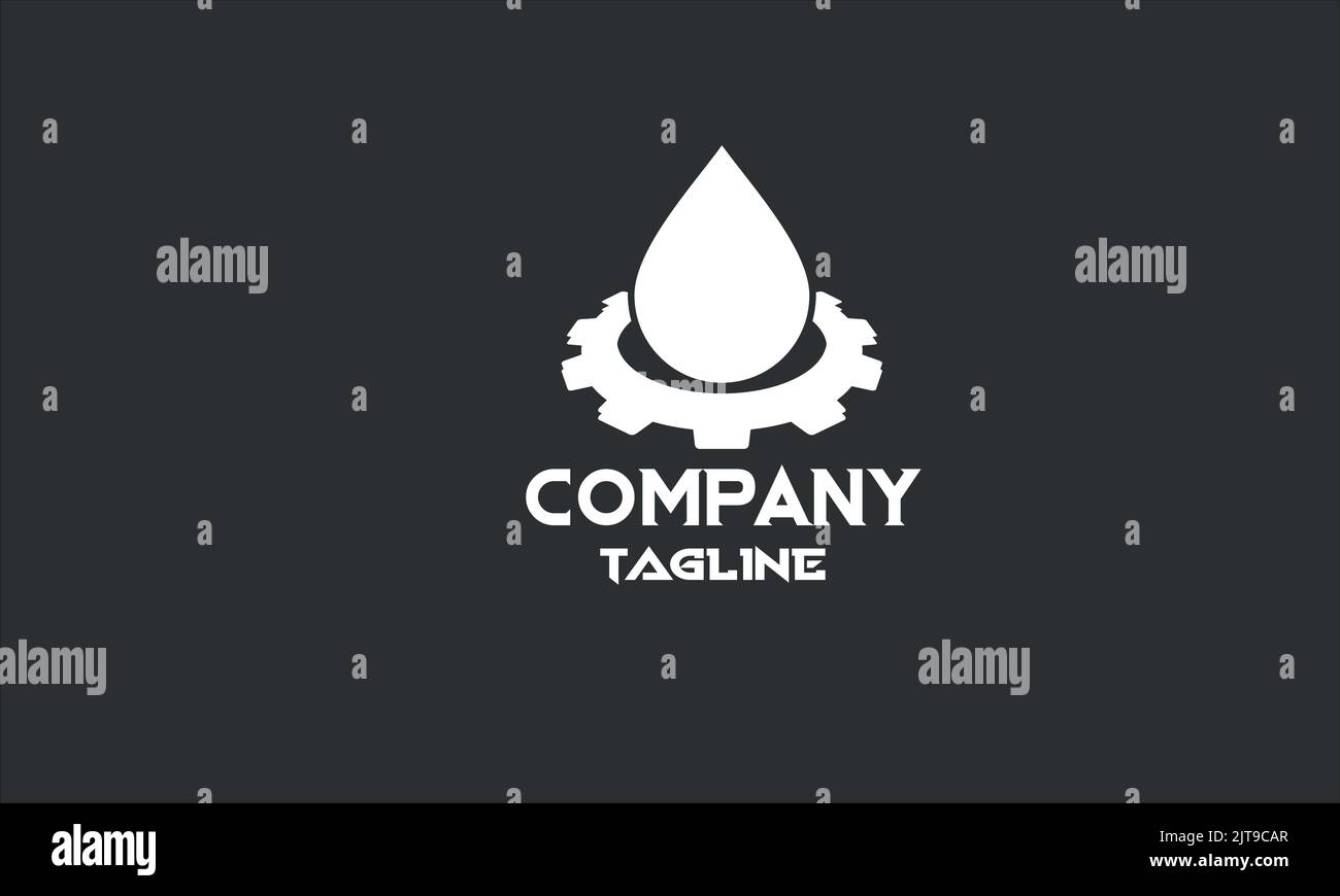 modello con logo per la manutenzione di un idraulico minimo Illustrazione Vettoriale