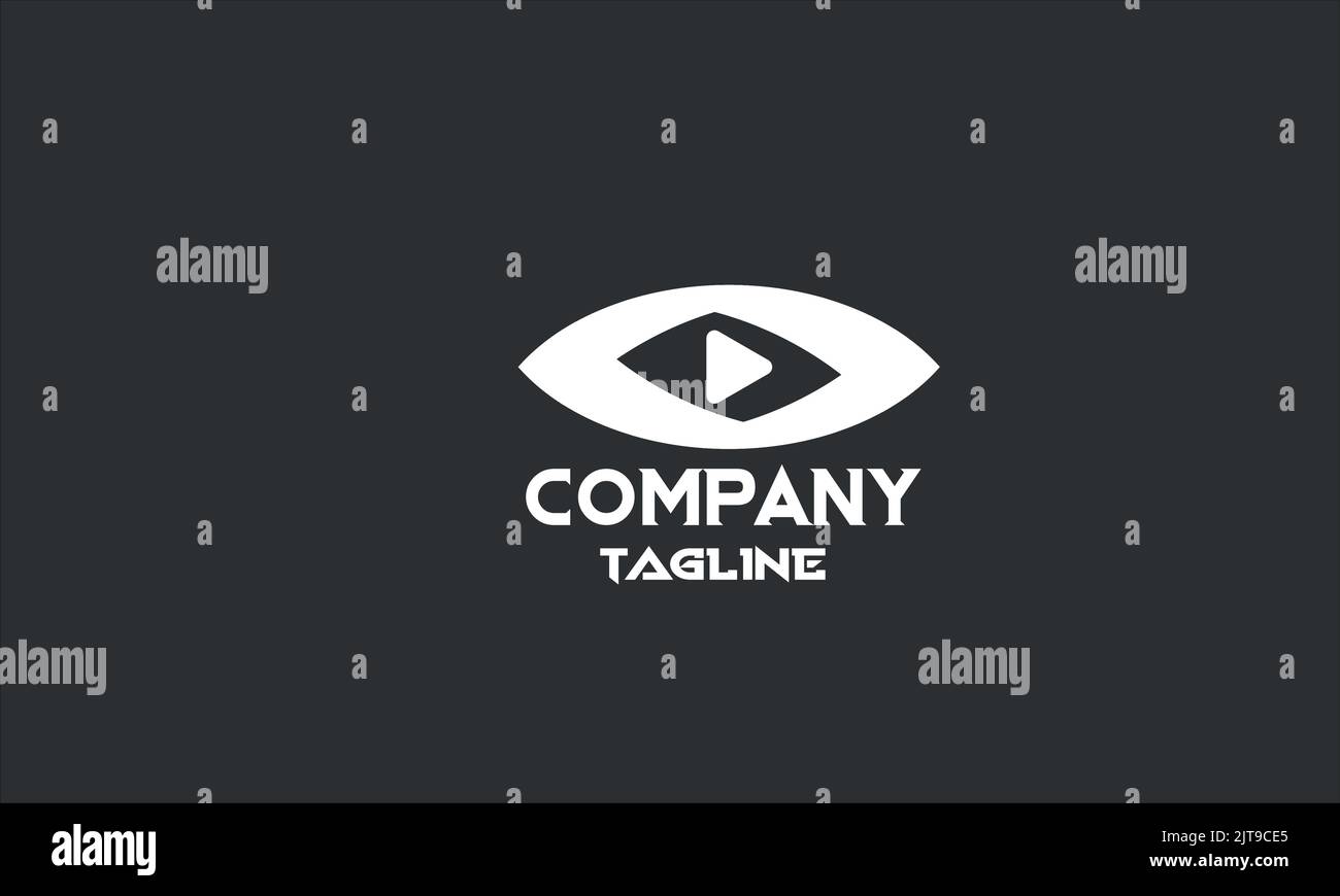modello minimo per il logo dell'occhio dei media digitali Illustrazione Vettoriale