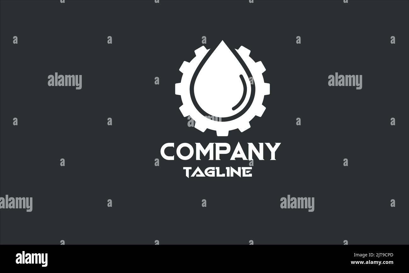 modello con logo per la manutenzione di un idraulico minimo Illustrazione Vettoriale