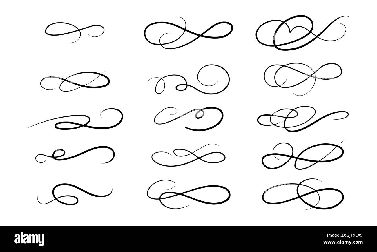 Sottolineato swises coda raccolta. Elemento Swoosh per lo sport, logo design. Illustrazione disegnata a mano con vettore Illustrazione Vettoriale