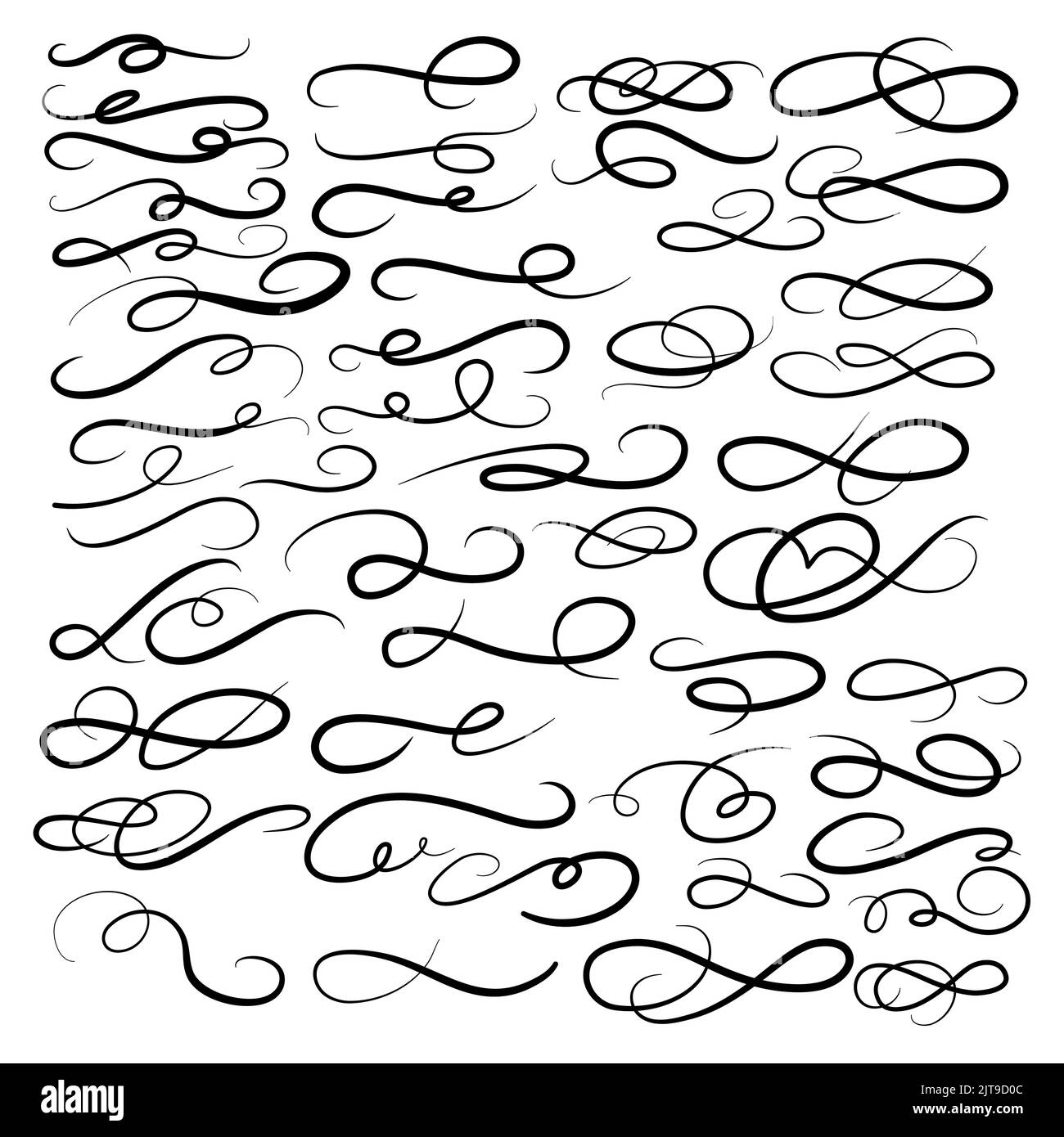 Sottolineato swises coda raccolta. Elemento Swoosh per lo sport, logo design. Illustrazione disegnata a mano con vettore Illustrazione Vettoriale