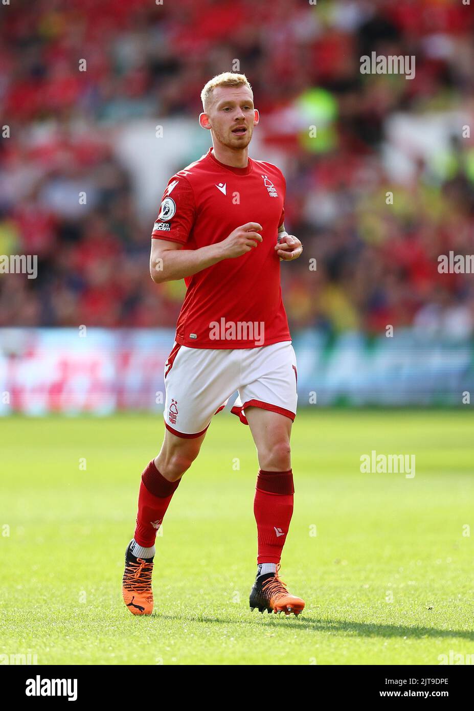 Nottingham, Regno Unito. 28th agosto 2022. Lewis o'Brien della Foresta di Nottingham durante la partita della Premier League al City Ground, Nottingham. Il credito per le immagini dovrebbe essere: David Klein / Sportimage Credit: Sportimage/Alamy Live News Foto Stock