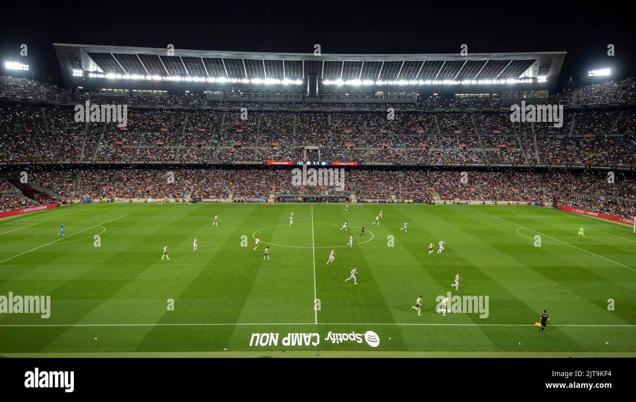 Incontro amichevole tra il FC Barcelona di Xavi (Barcellona) e il Manchester Citydue di Guardiola per la malattia dell'ALS allo Spotify Camp Nou Barcelona Catalonia Spain Foto Stock