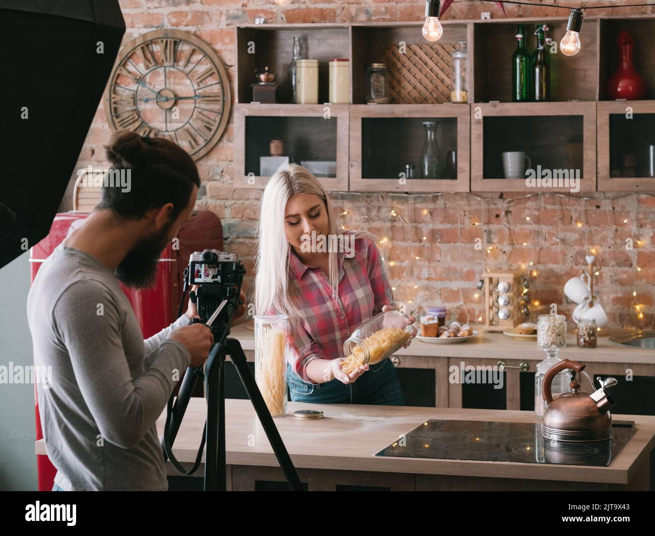 cucina blog business lifestyle tutorial pasta Foto Stock