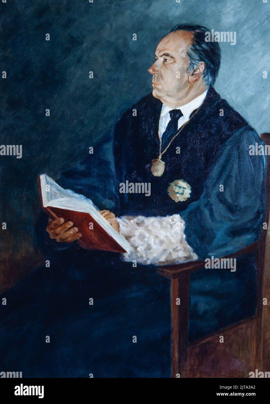 Montserrat Sala Albareda / 'Retrato de José Juan Pintó Ruiz', 1983. Ilustre Colegio de la Abogacía de Barcelona. Foto Stock