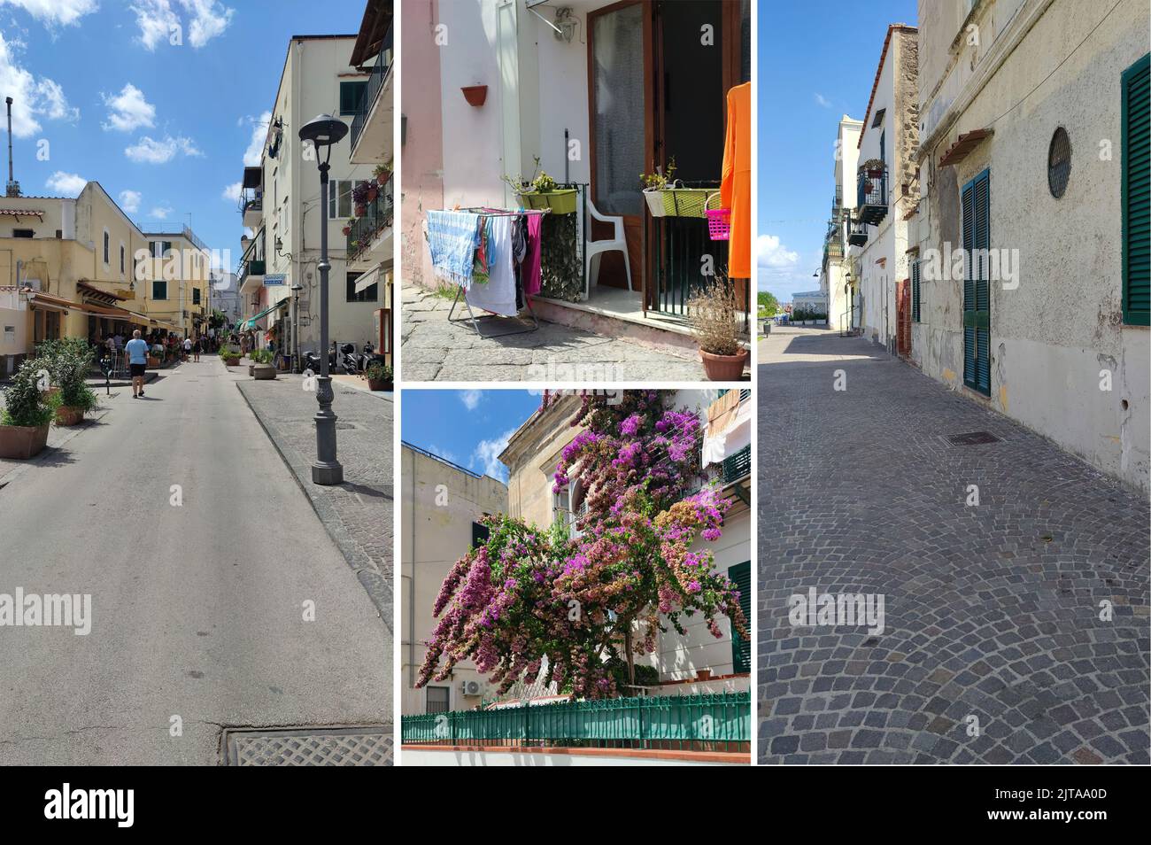 Le caratteristiche e colorate case di Ischia Porto (Isola d'Ischia) Foto Stock