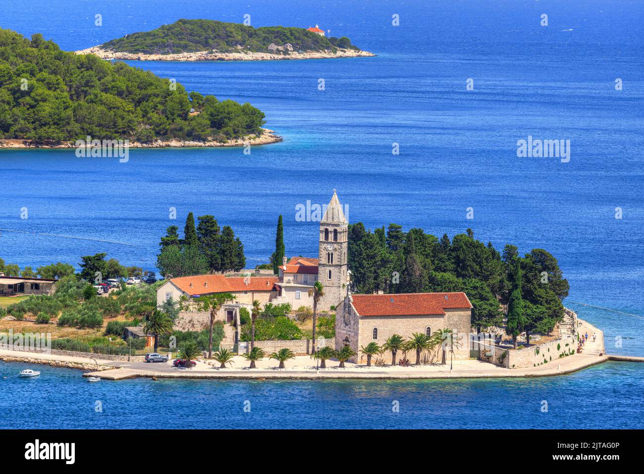 Chiesa di San Girolamo, città di Vis, Isola di Vis, Dalmazia, Croazia Foto Stock