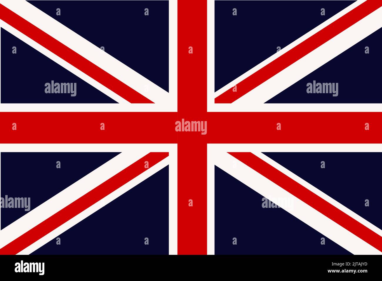 Illustrazione vettoriale della bandiera britannica. Bandiera del Regno Unito di Gran Bretagna e Irlanda del Nord. Simbolo dello stato in colori nazionali. Illustrazione Vettoriale