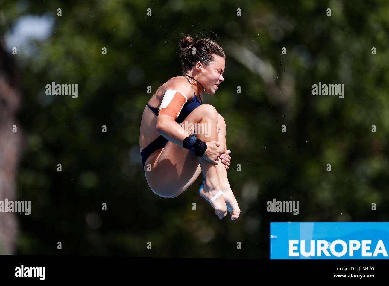 Roma, Italia, 17th agosto 2022. Maia Biginelli compete nella piattaforma femminile preliminare il giorno sette dei Campionati europei di Aquatics al Parco Foro Italico di Roma. Agosto 17, 2022. Credito: Nikola Krstic/Alamy Foto Stock