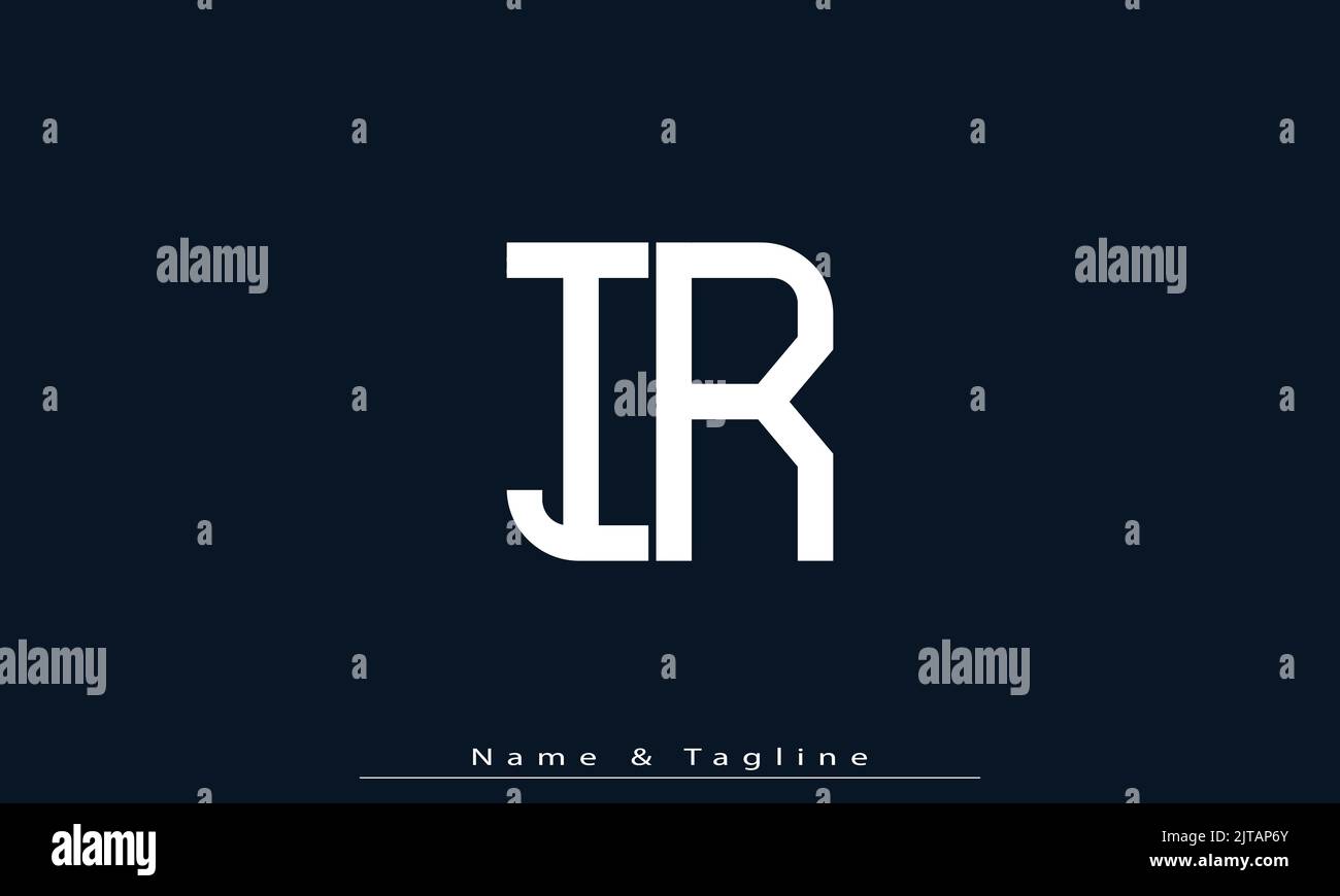 Lettere alfabetiche iniziali Monogramma logo IR , RI Illustrazione Vettoriale