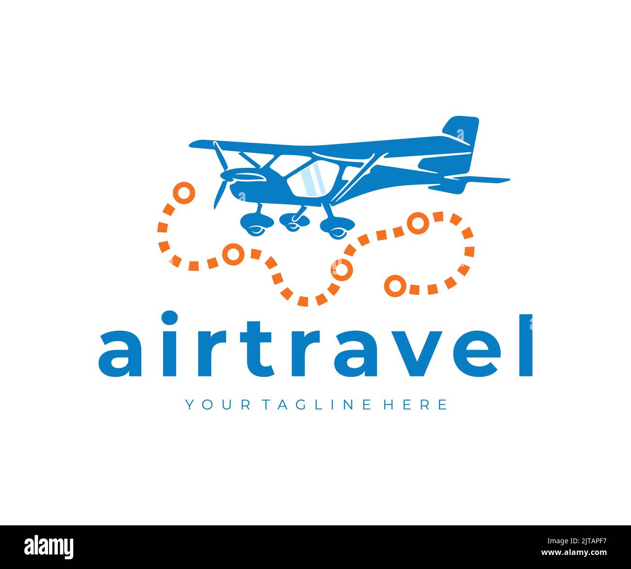 Aereo, aereo, flying club e viaggi aerei, logo design. Voli, viaggi, aviazione e aeroporto, disegno vettoriale e illustrazione Illustrazione Vettoriale