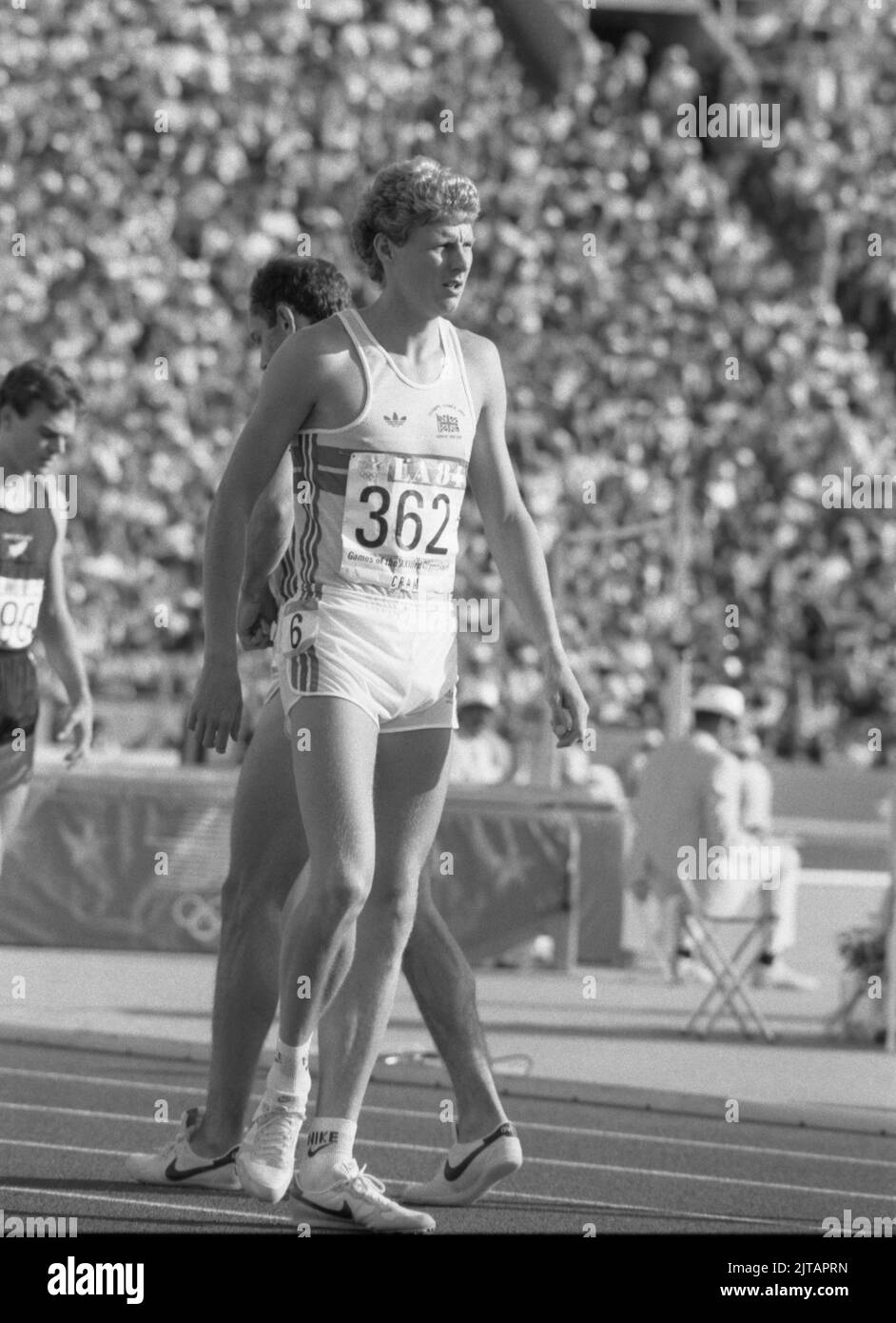 GIOCHI OLIMPICI ESTIVI A LOS ANGELES 1984 STEVE CRAM INGHILTERRA 1500 M Foto Stock