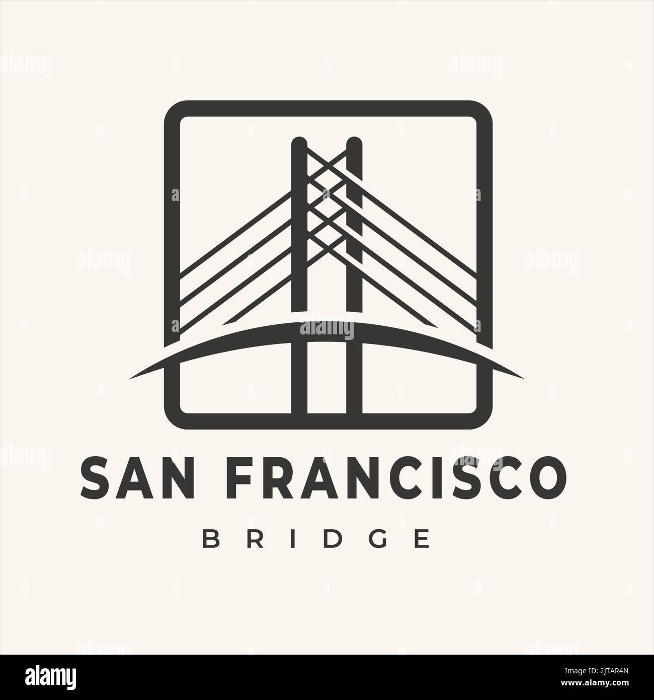 San Francisco cancello ponte illustrazione famoso edificio cancello ponte architettura logo design.templates, simboli, icone Illustrazione Vettoriale