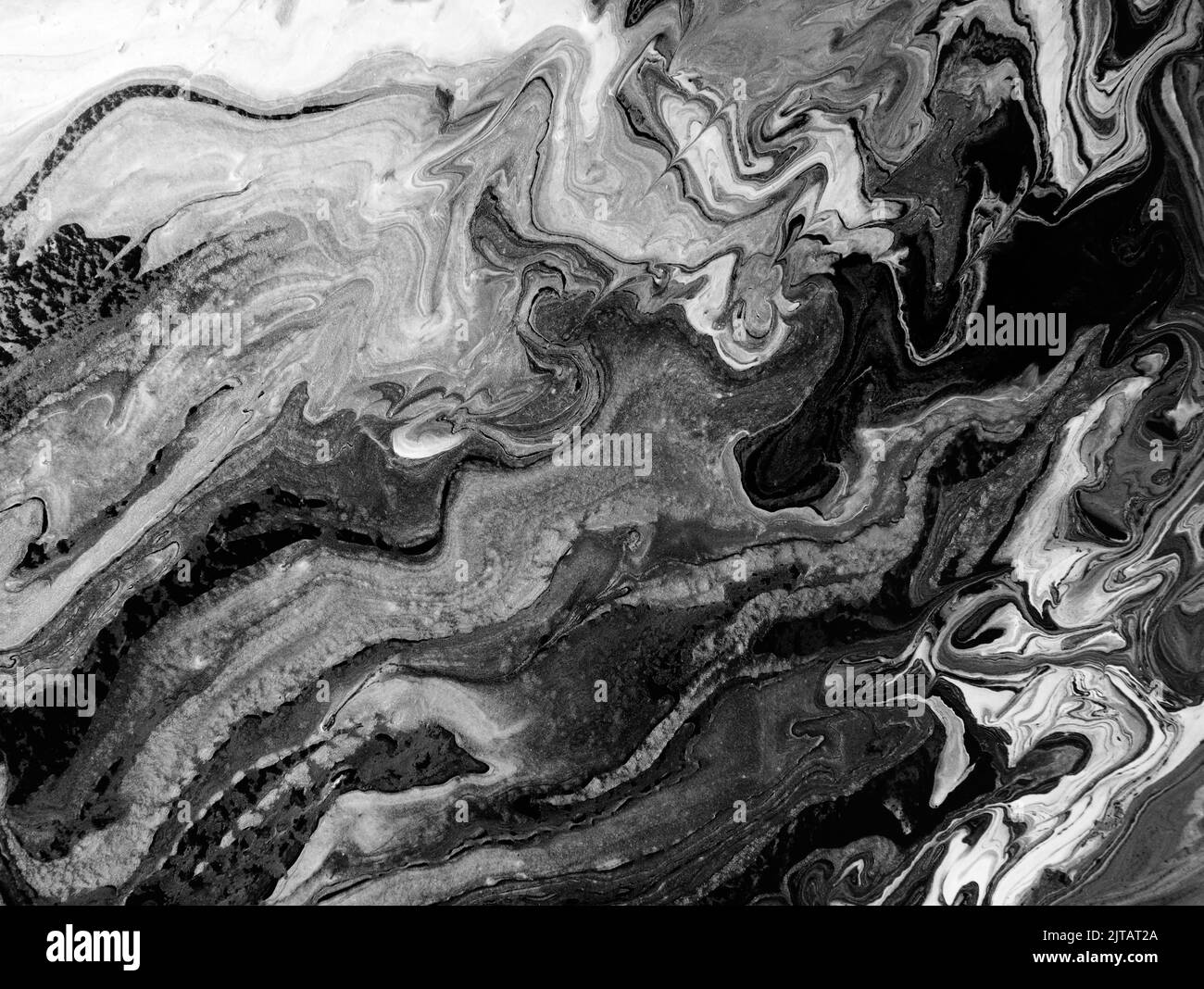 Sfondo di design in marmo Ebru art. Illustrazione d'arte unica. Consistenza liquida del marmo. Sfondo astratto. Motivo bianco e nero per la stampa su seta. Ha Foto Stock