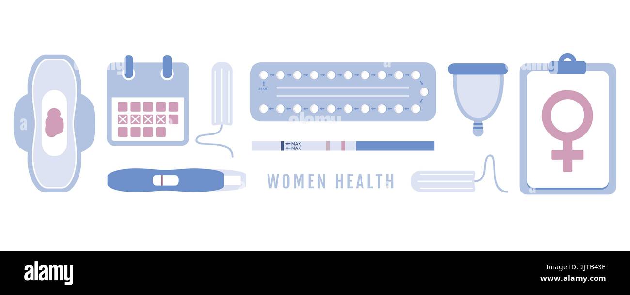 donna salute contraccezione e igiene info grafica Illustrazione Vettoriale