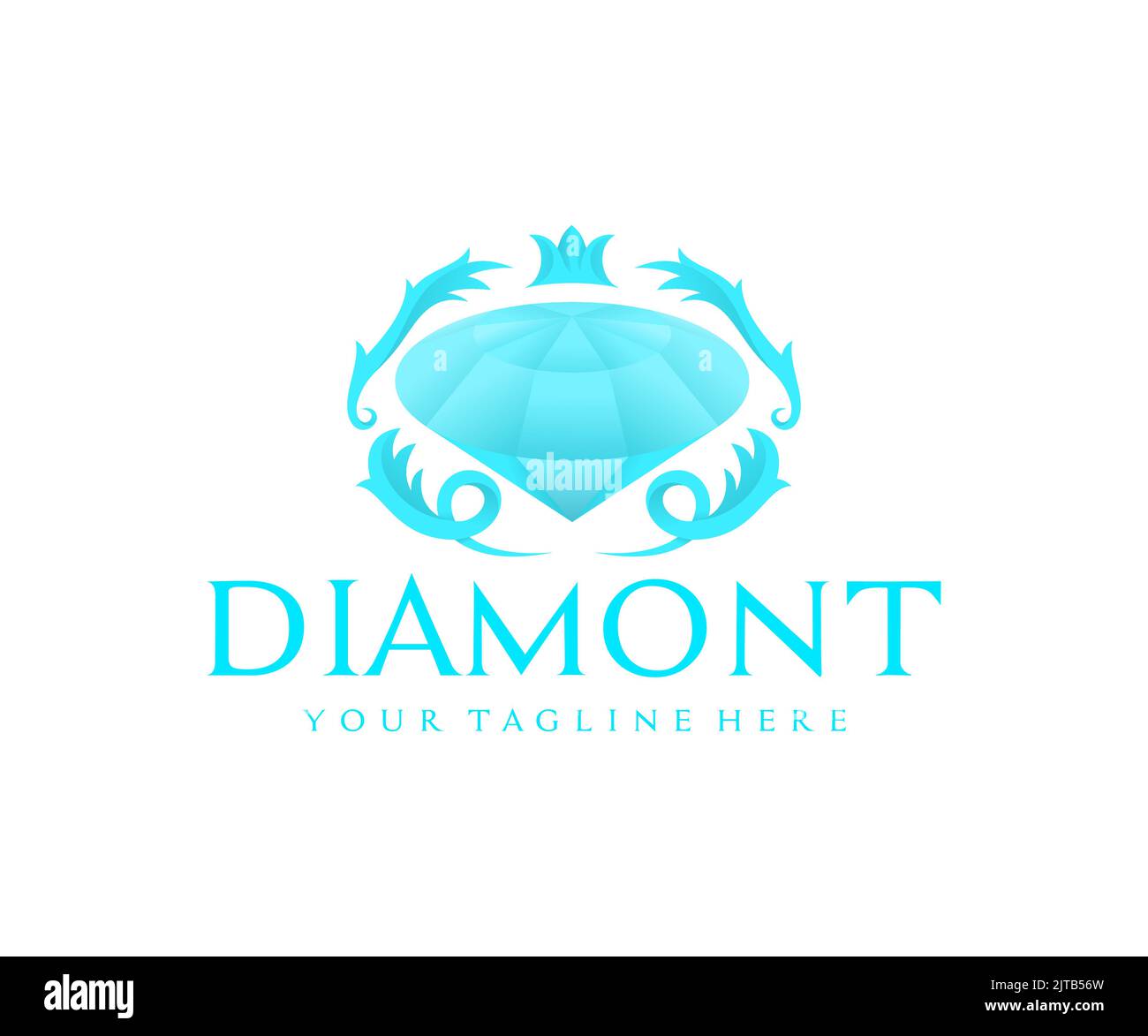 Diamante, brillante, gemma e gioielli, logo design. Moda, bellezza, stile e accessori, disegno vettoriale e illustrazione Illustrazione Vettoriale