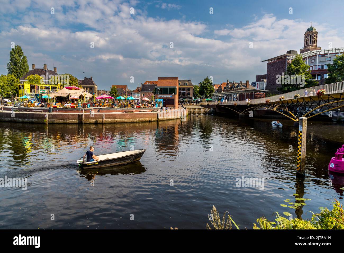 Il ristorante Blue Bayou sul canale di Zwolle, Paesi Bassi Foto Stock