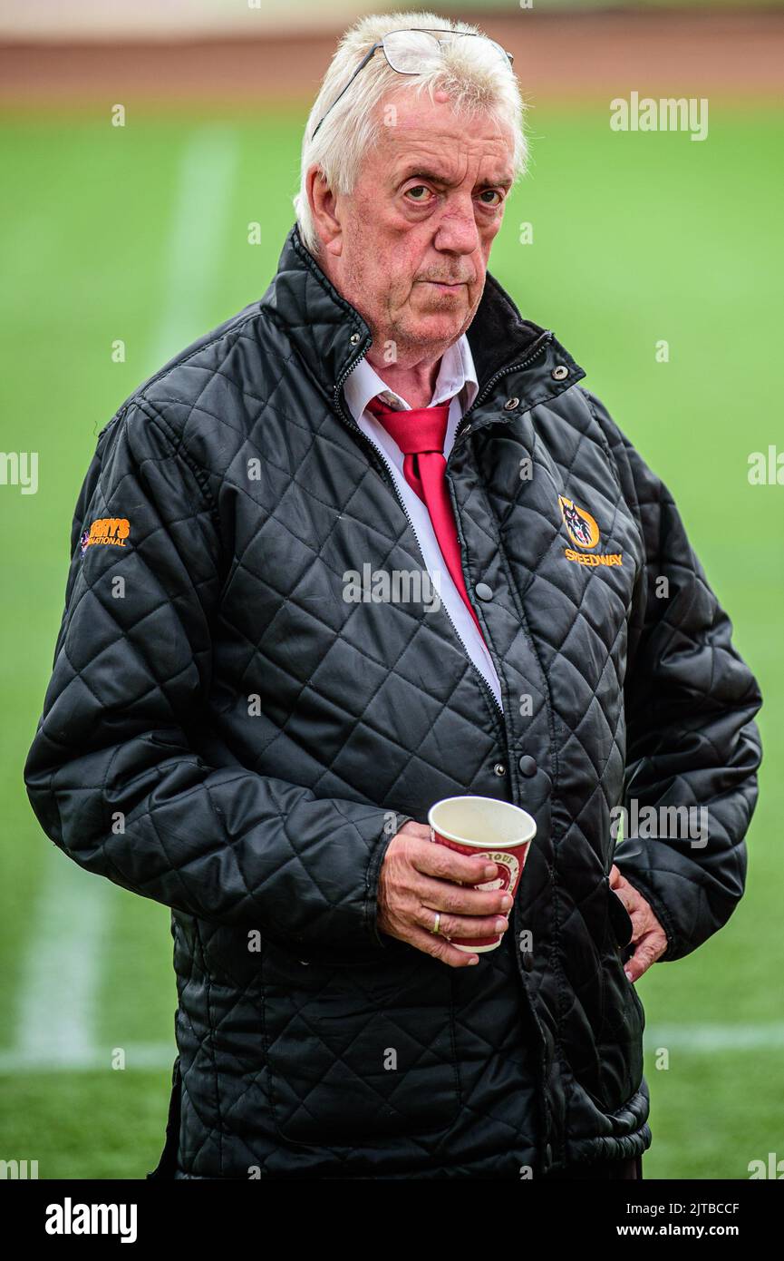 Peter Adams, team manager di Parry's International Wolves, durante la partita della SGB Premiership tra Belle Vue Aces e Wolverhampton Wolves al National Speedway Stadium di Manchester, lunedì 29th agosto 2022. (Credit: Ian Charles | MI News) Credit: MI News & Sport /Alamy Live News Foto Stock