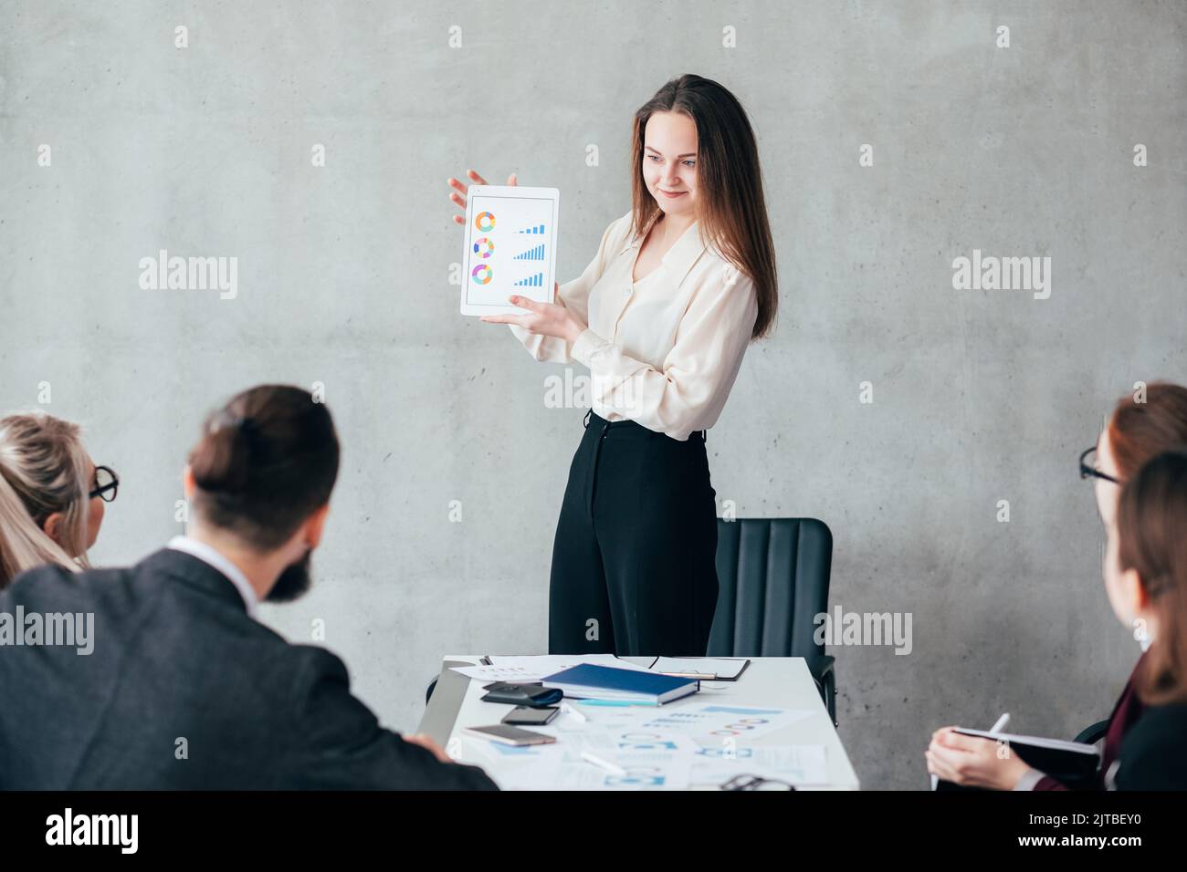 analisi delle vendite tasso di crescita risultato del lavoro di squadra degli analisti Foto Stock